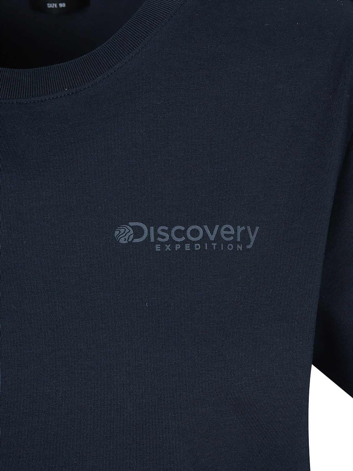 디스커버리 익스페디션(DISCOVERY EXPEDITION) 프레시벤트 여성 워싱 크롭 아웃도어 프레임 그래픽 반팔티셔츠 (D/NAVY)