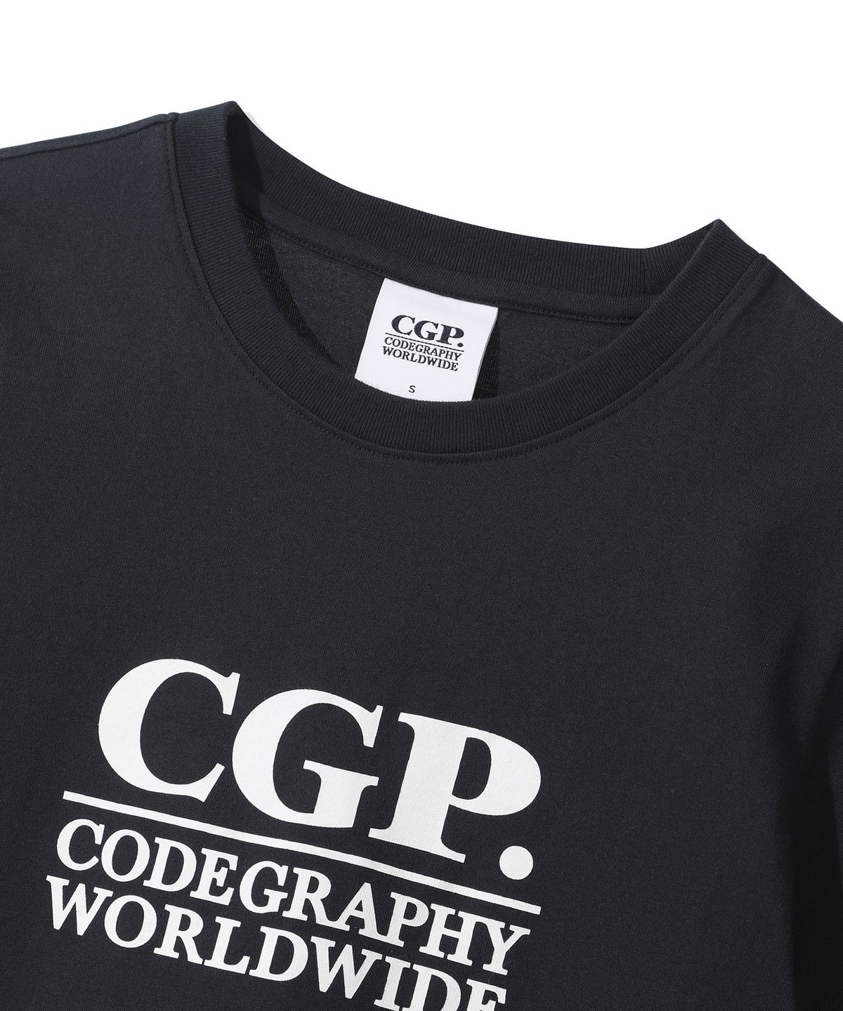 코드그라피(CGP) (우먼) 스퀘어 로고 반소매 티셔츠_다크네이비
