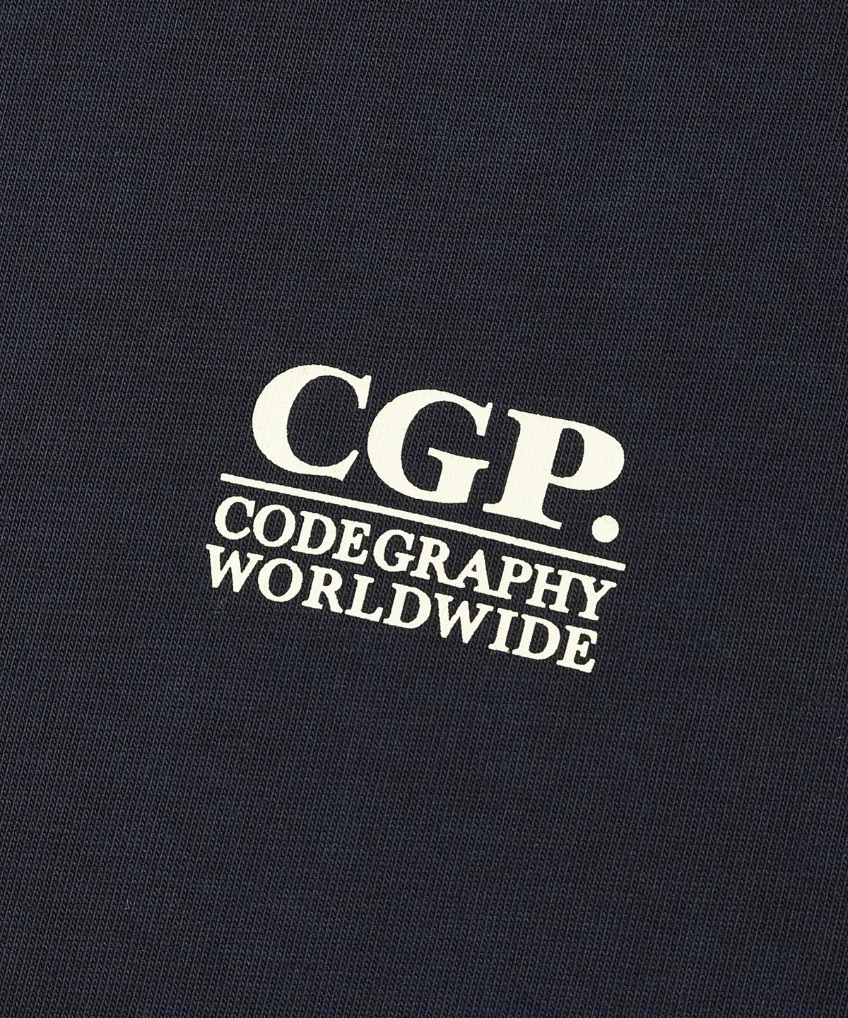 코드그라피(CGP) (우먼) 스몰 스퀘어 로고 링거 반소매 티셔츠_다크네이비