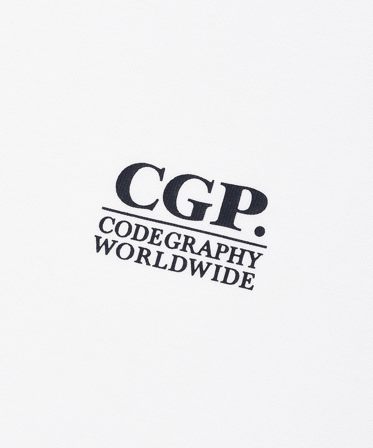 코드그라피(CGP) (우먼) 스몰 스퀘어 로고 링거 반소매 티셔츠_화이트