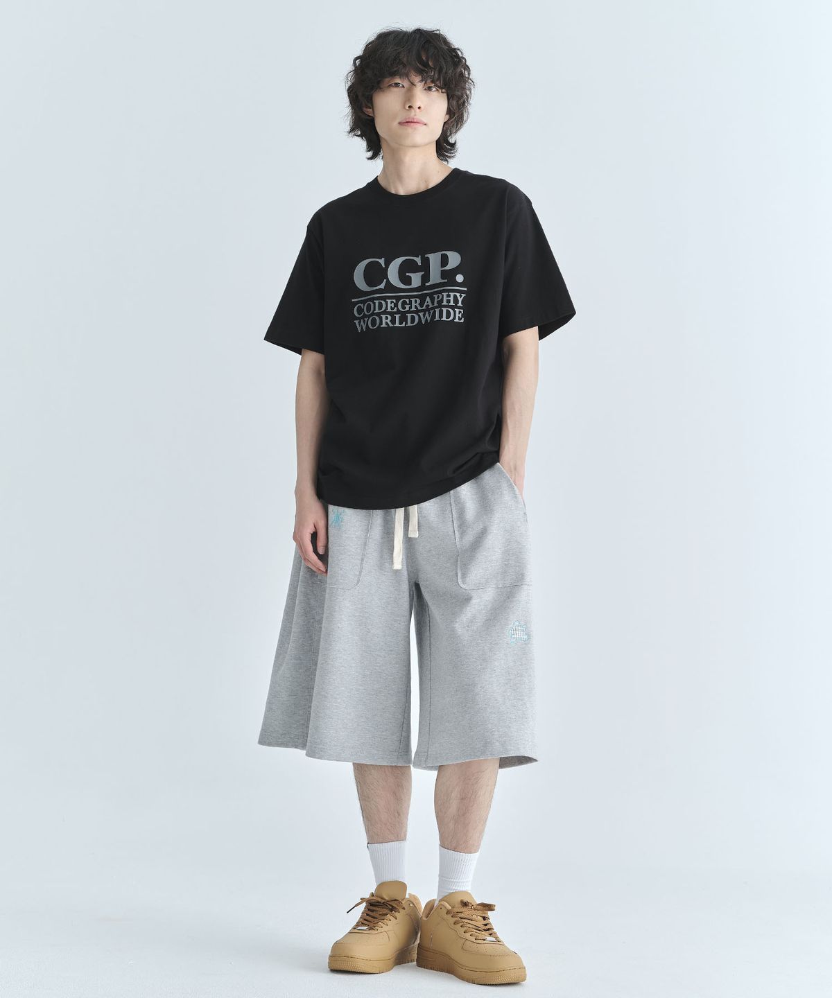 코드그라피(CGP) 스퀘어 로고 반소매 티셔츠_블랙