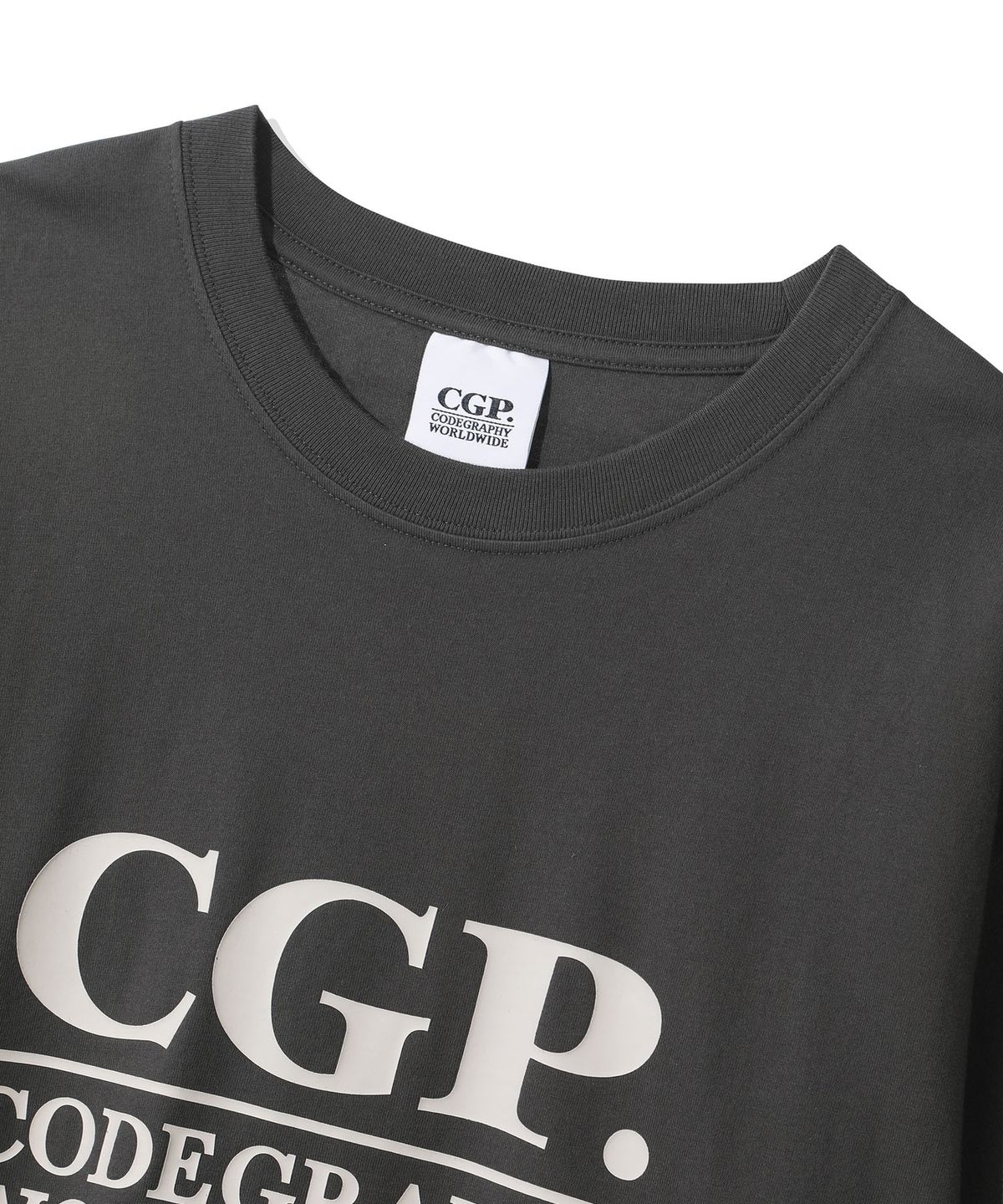 코드그라피(CGP) 스퀘어 로고 반소매 티셔츠_차콜