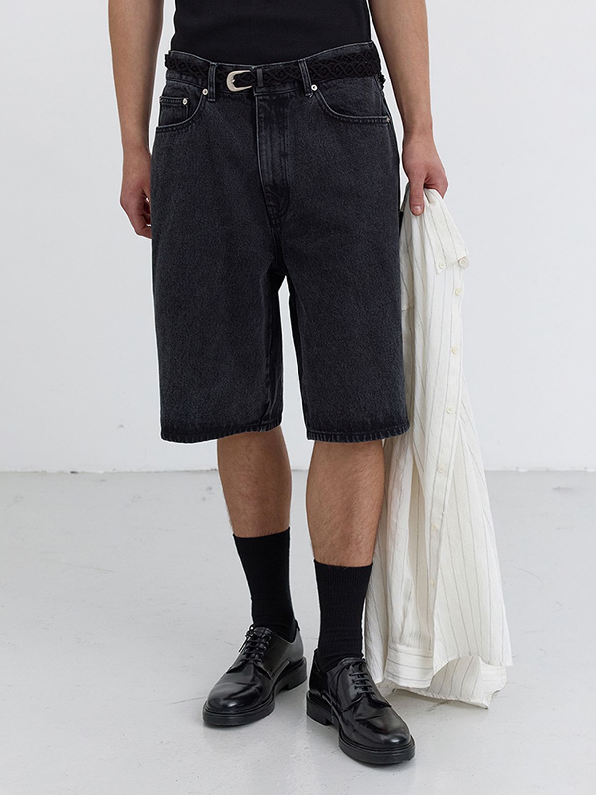 던스트 포 맨(DUNST FOR MEN) BERMUDA DENIM SHORTS_UDPA5B321_BLACK