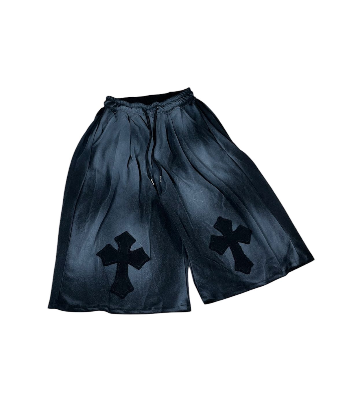 스케이터락(SK8ER ROCK) Painting Cross Bermuda Shorts ((black))