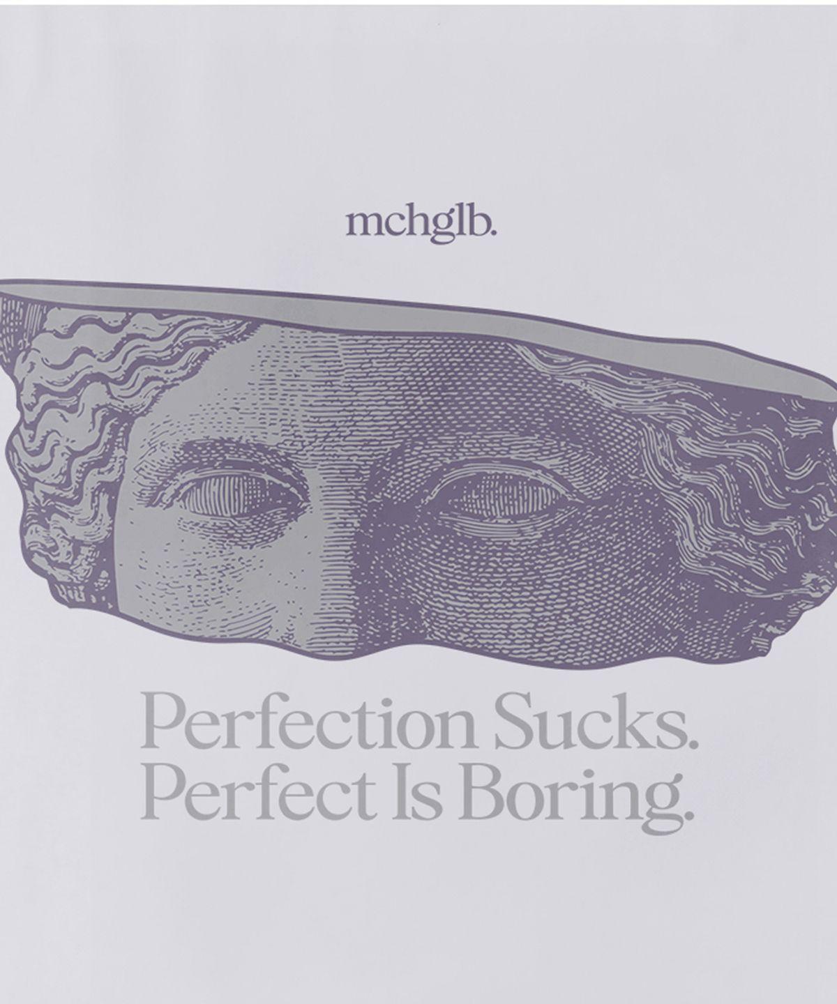 매치글로브(MATCHGLOBE) 다비드 페이스컷 오버핏 티(화이트)