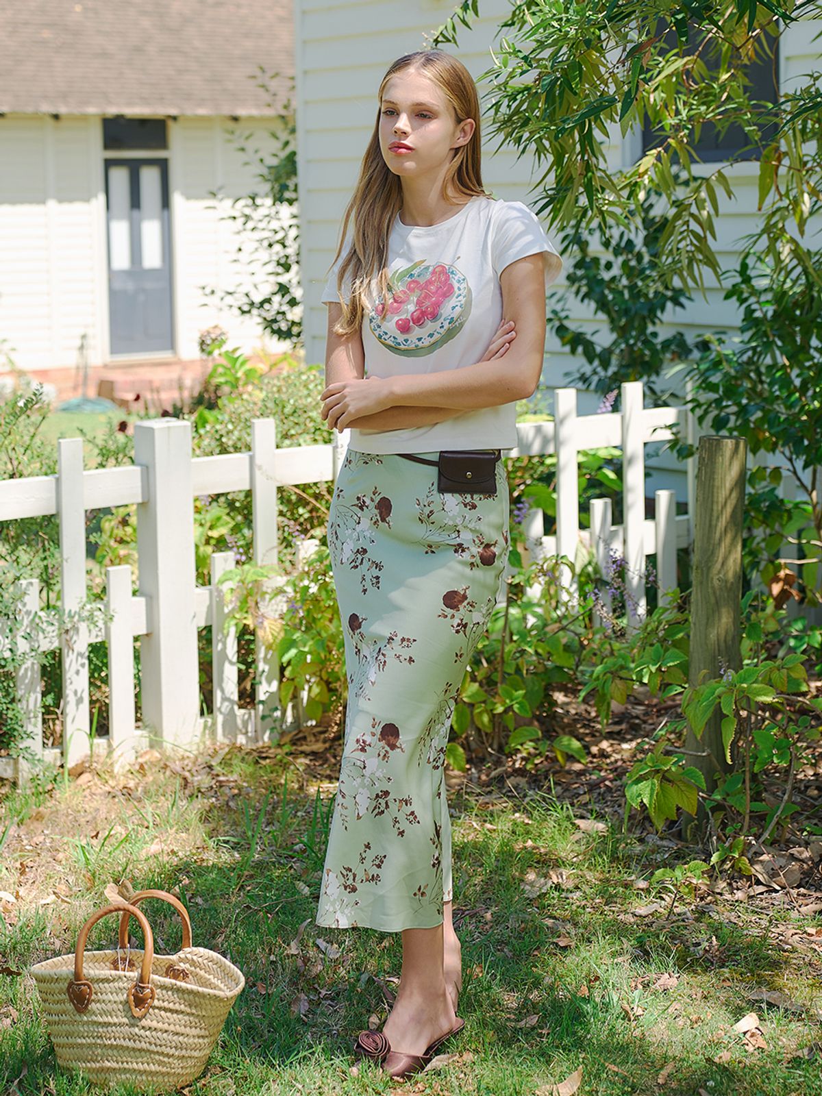 랭앤루(LANGNLU) DELILAH Satin Long Skirt(딜라일라)_LIGHT GREEN