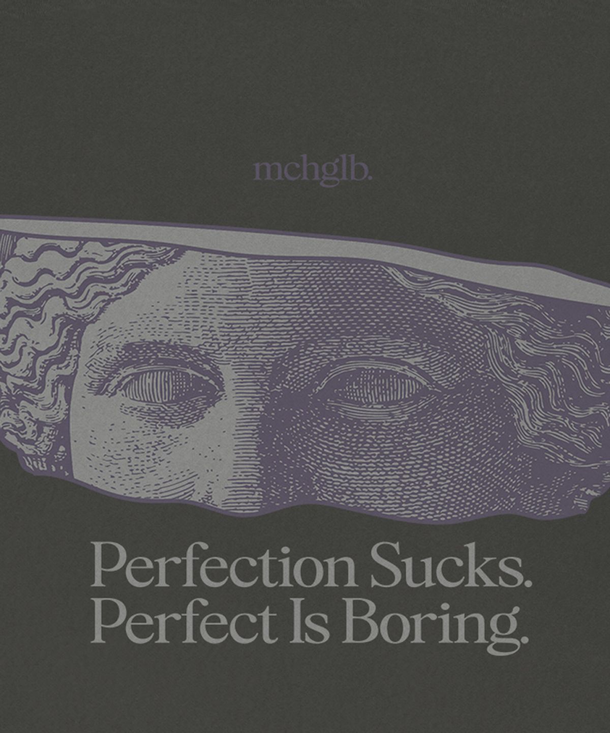 매치글로브(MATCHGLOBE) 다비드 페이스컷 오버핏 티(다크 그레이)