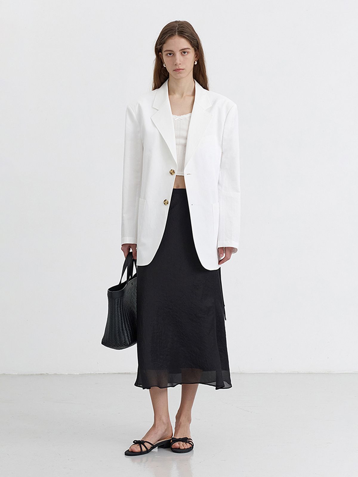던스트(DUNST) UNISEX CLASSIC LINEN JACKET_UDJA5B121_WHITE