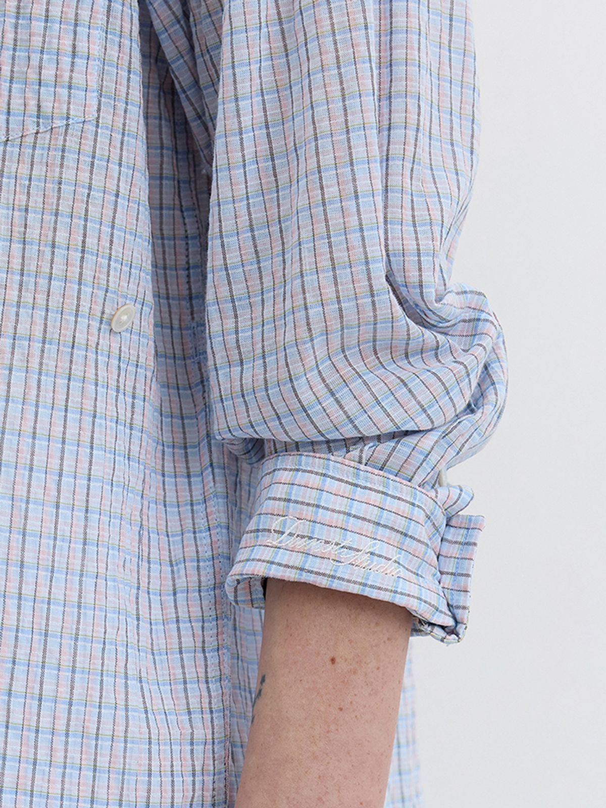 던스트(DUNST) UNISEX CLASSIC CHECK OVERSHIRT_UDSH5B124_SOFT BLUE CHECK