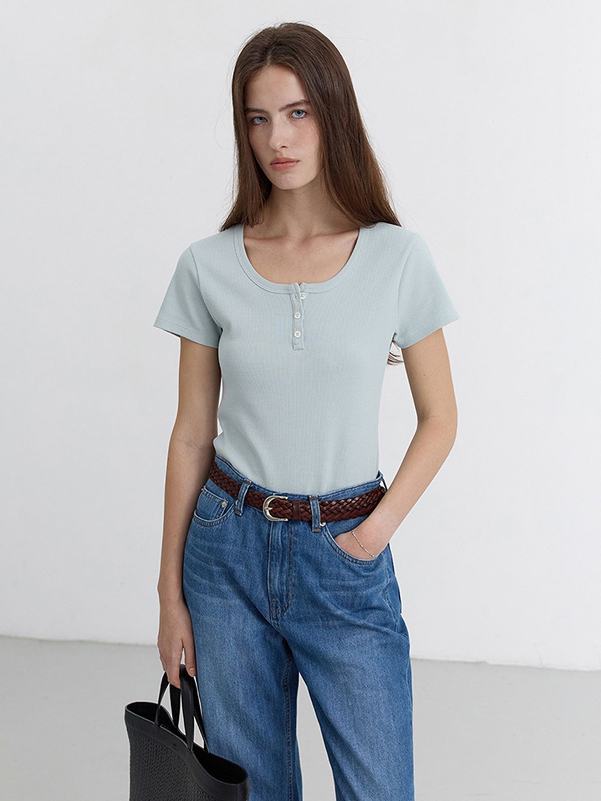 던스트(DUNST) CLASSIC SCOOP NECK TOP_UDTS5B222_MINT