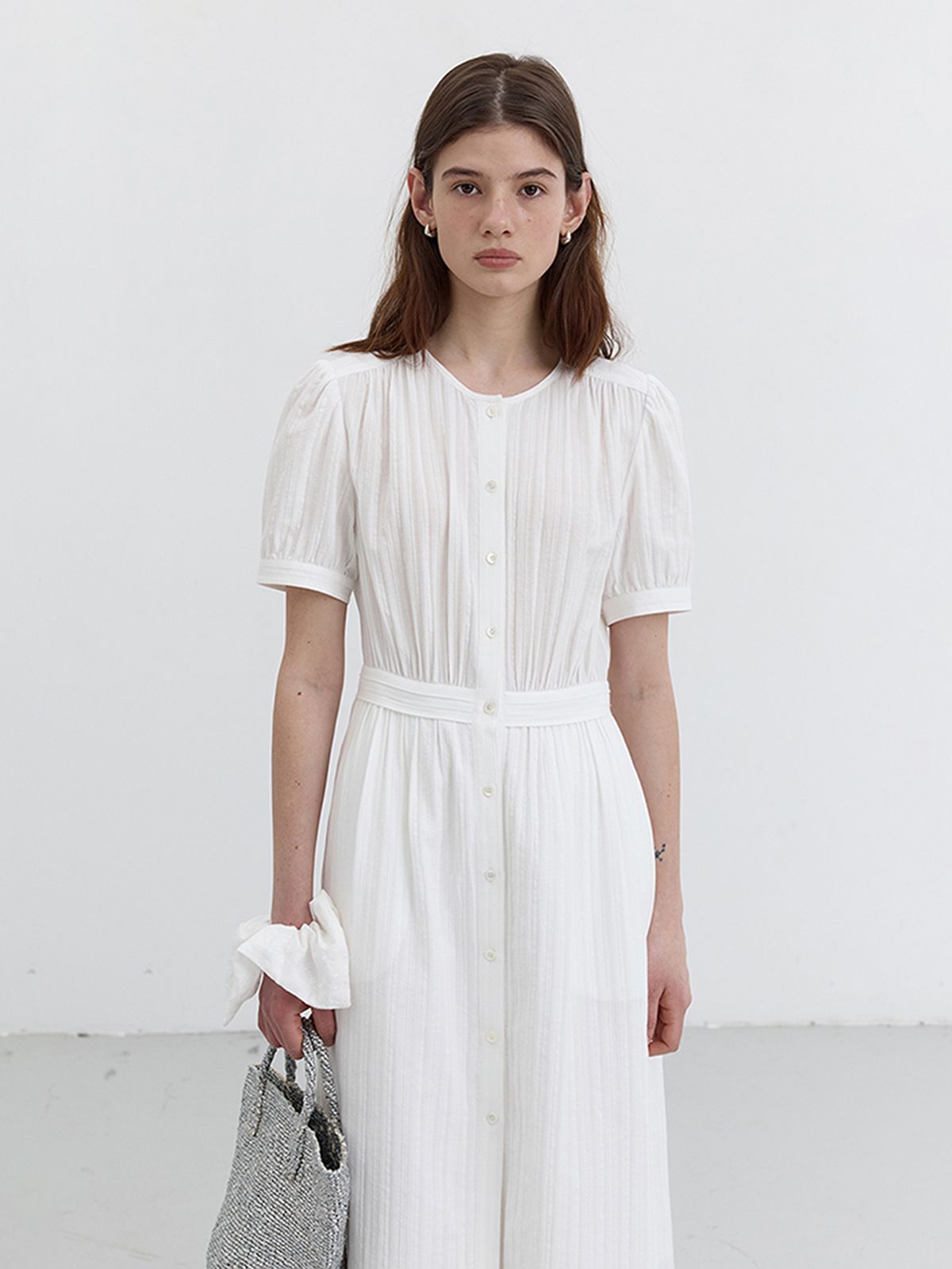 던스트(DUNST) MAXI SHIRRING DRESS_UDDR5B228_IVORY