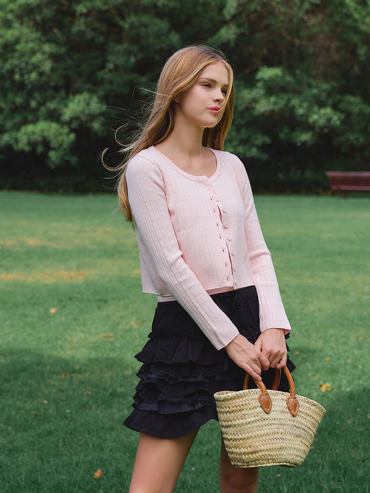 랭앤루(LANGNLU) BONNIE Knit Cardigan Set(보니)_LIGHT PINK