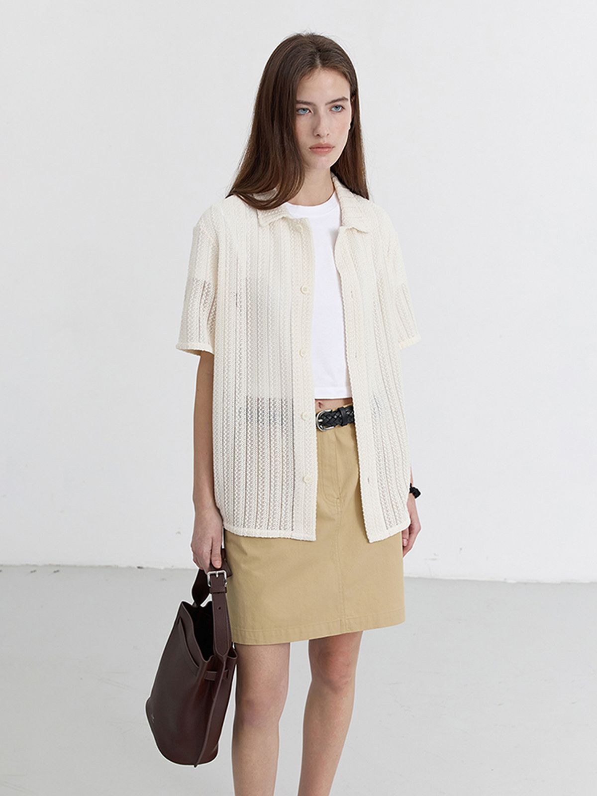 던스트(DUNST) A-LINE MINI SKIRT_UDSK5B227_BEIGE