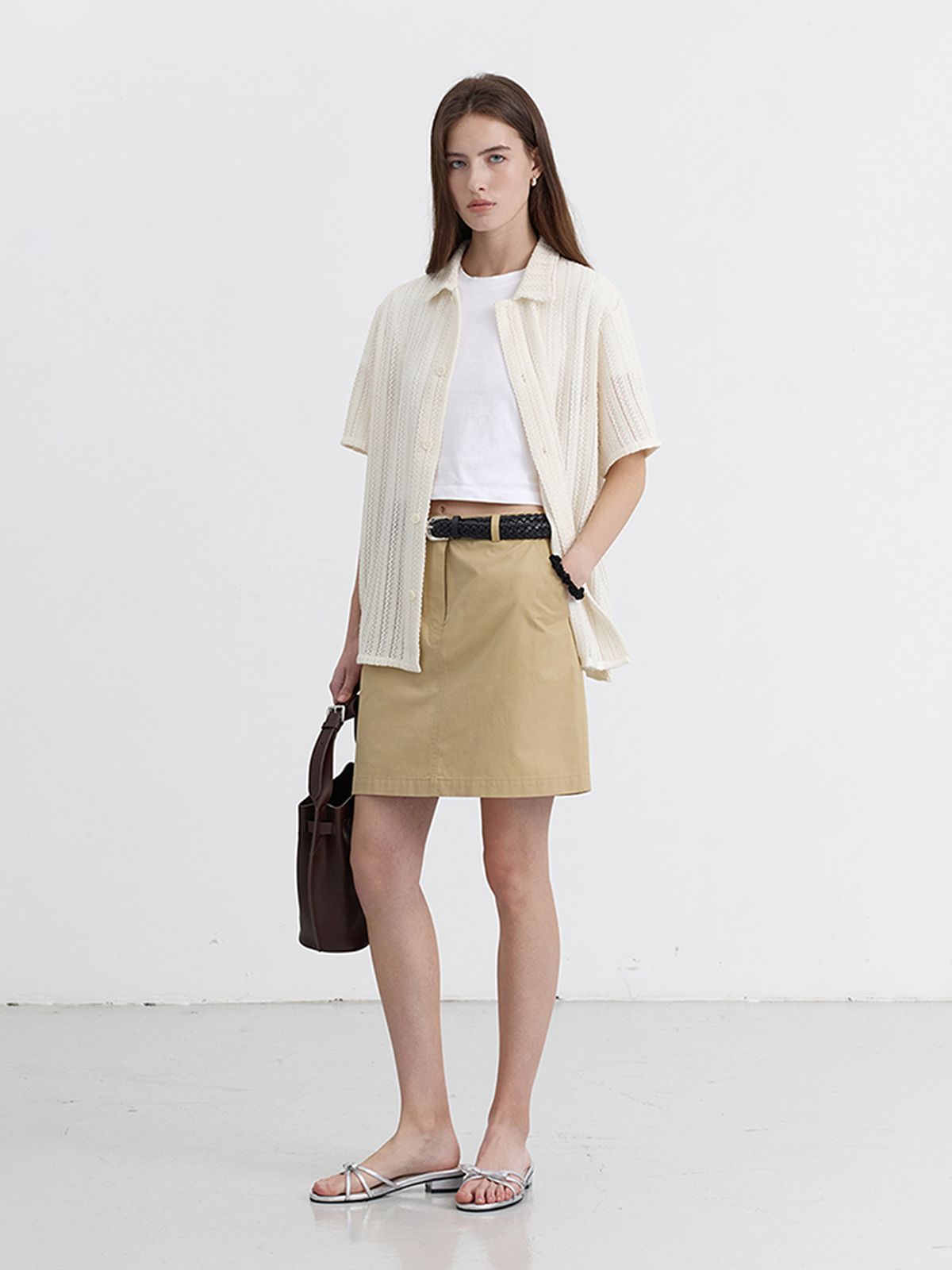 던스트(DUNST) A-LINE MINI SKIRT_UDSK5B227_BEIGE