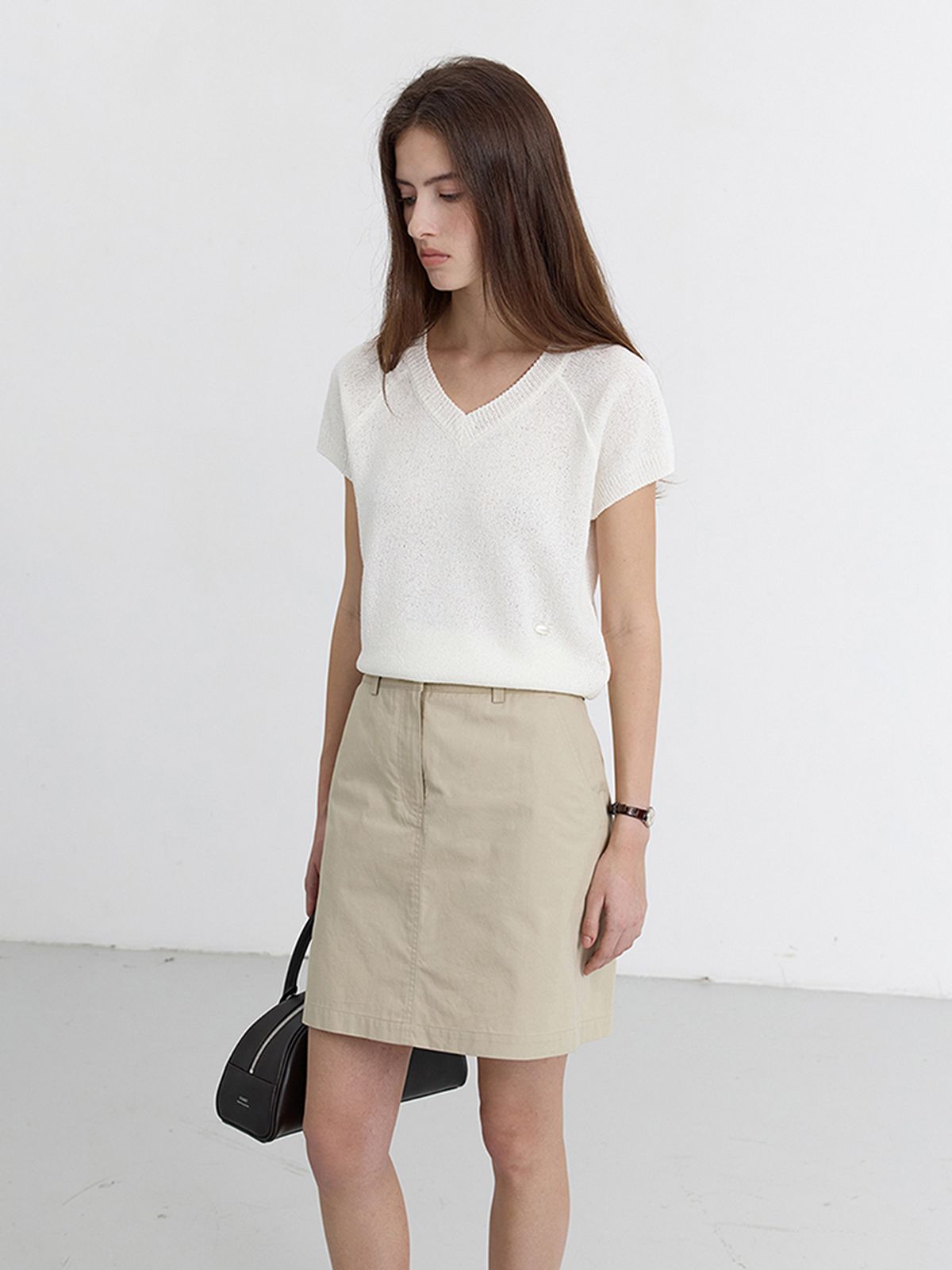 던스트(DUNST) A-LINE MINI SKIRT_UDSK5B227_LIGHT CREAM BEIGE