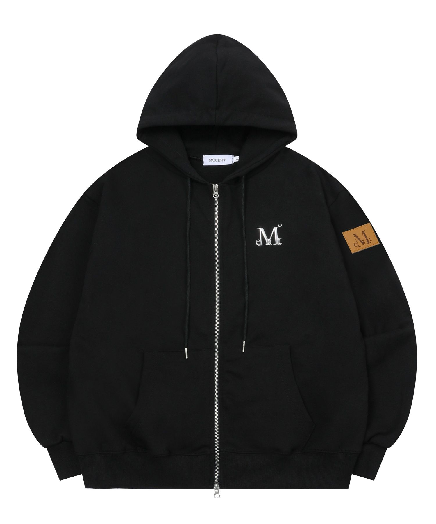 MUSINSA | MUCENT Rash Metal Logo Two Way Hooded Zip-Up