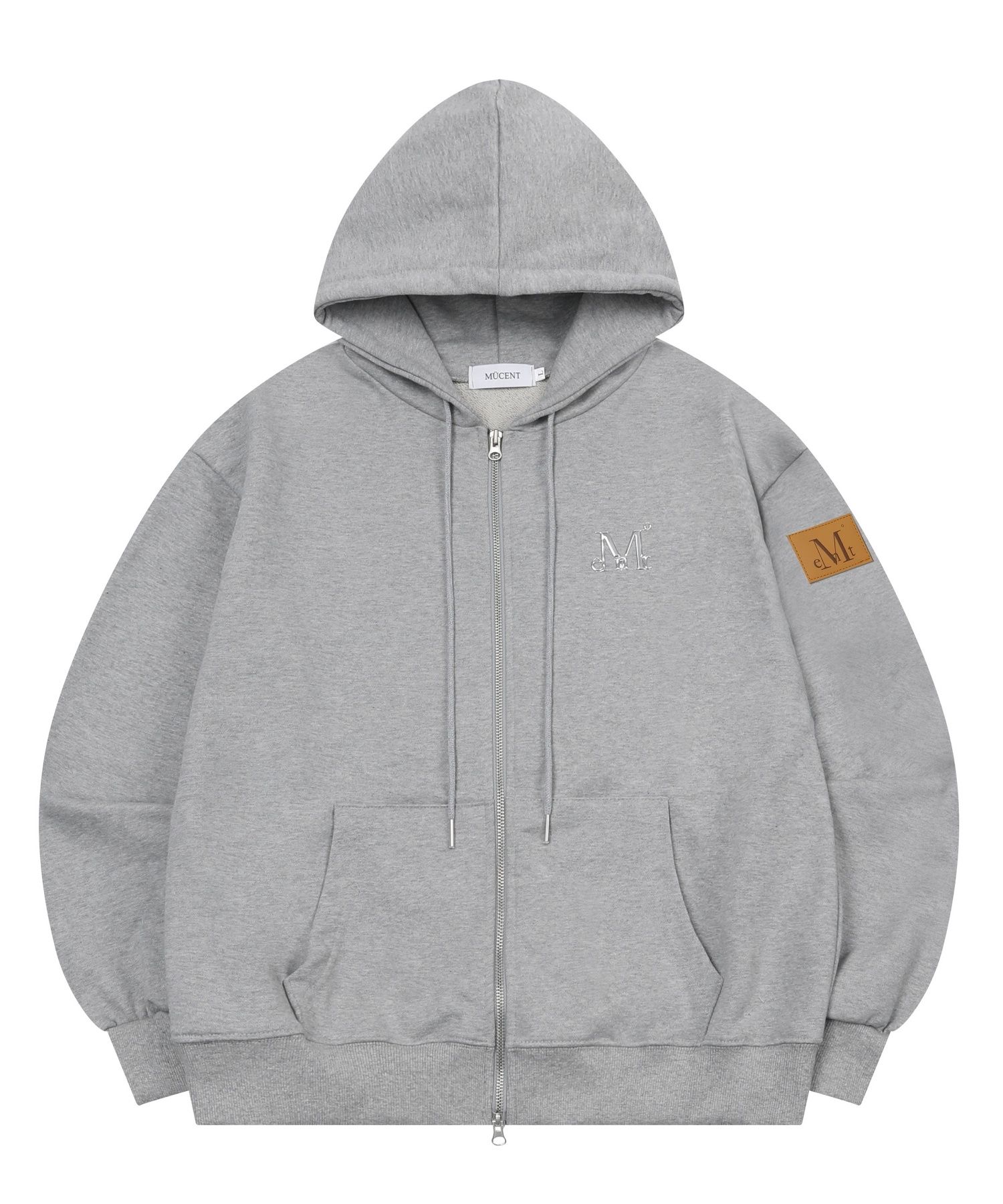 MUSINSA | MUCENT Rash Metal Logo Two Way Hooded Zip-Up