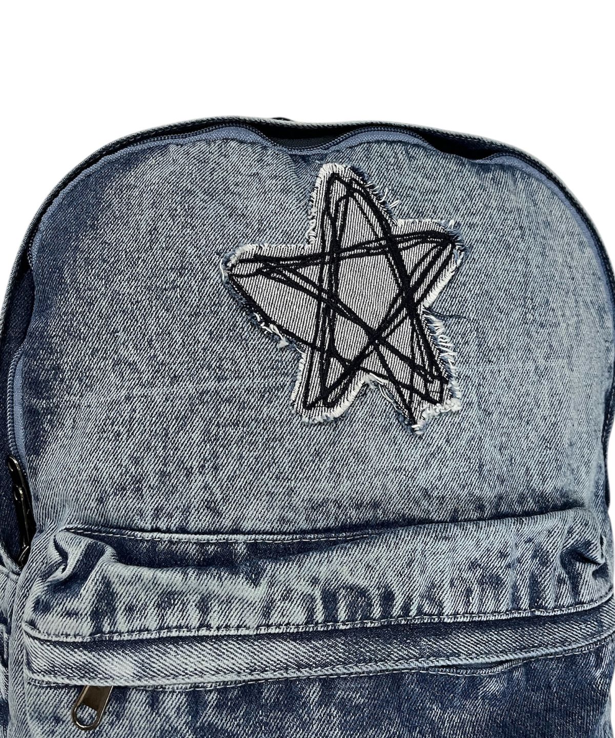 스케이터락(SK8ER ROCK) Doodle Star Denim Backpack ((blue))