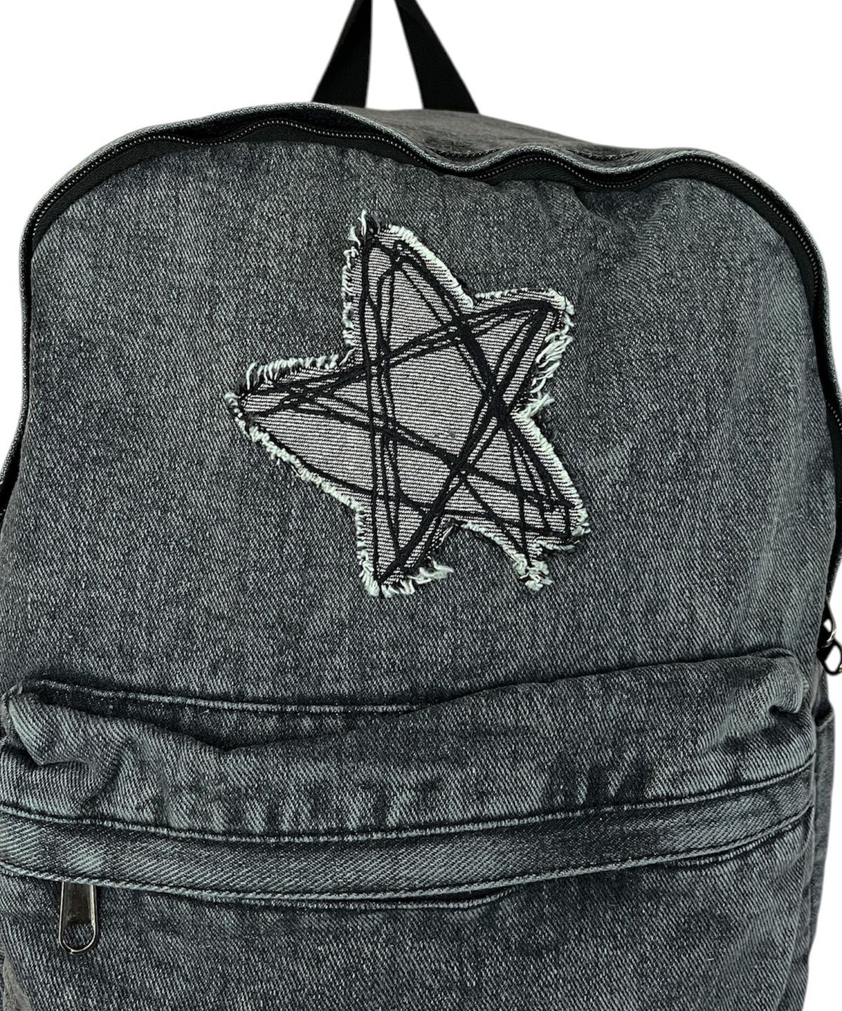 스케이터락(SK8ER ROCK) Doodle Star Denim Backpack ((black))