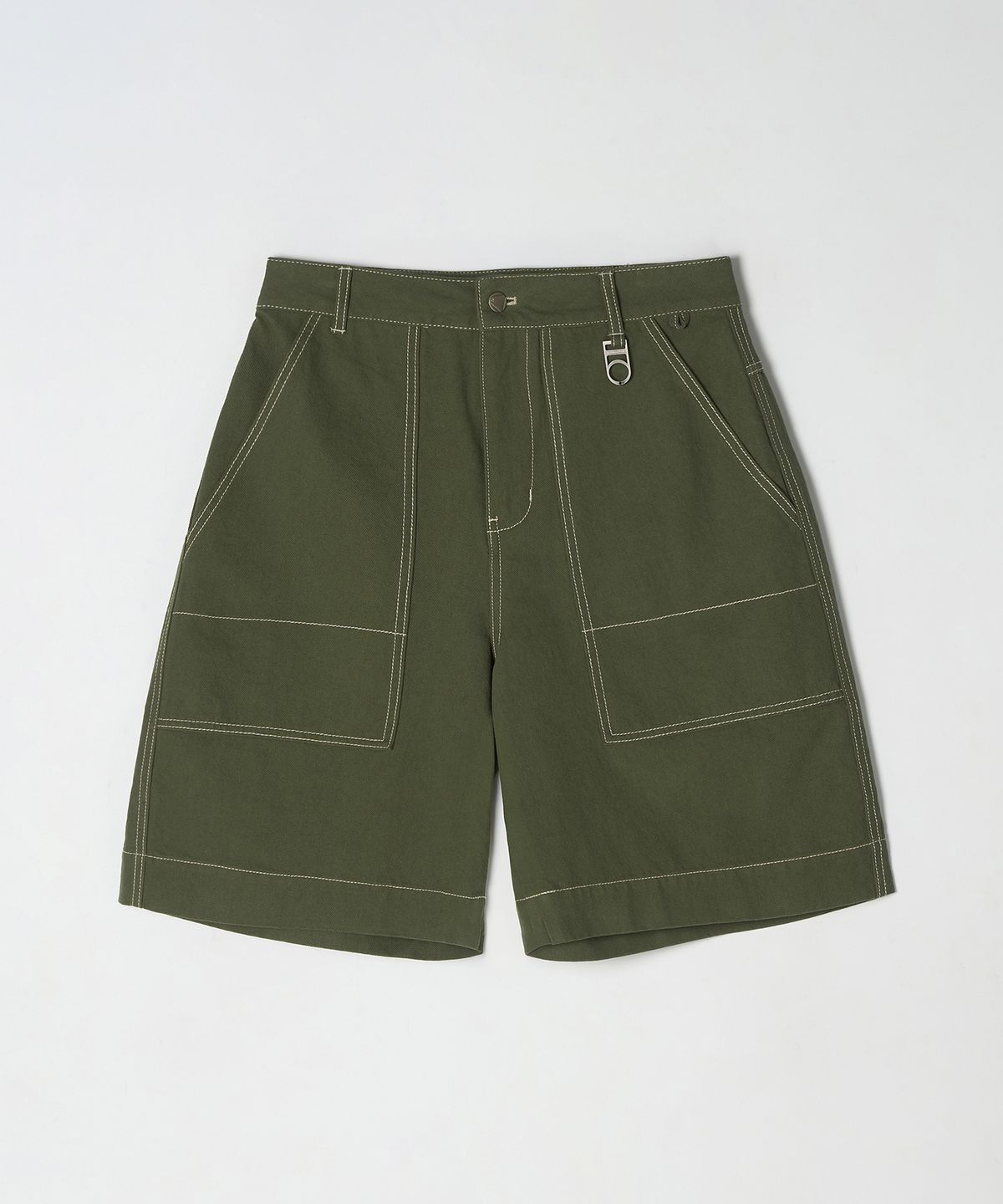 디써티원(DTHIRTYONE) (WOMAN) Stitch Bermuda Pants (Olive Green)