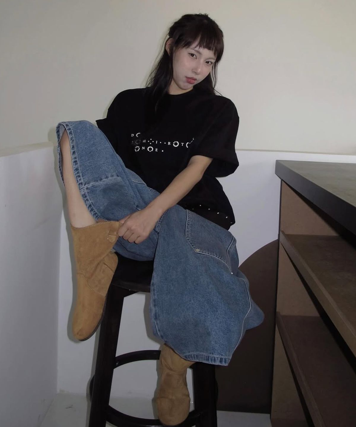디써티원(DTHIRTYONE) (WOMAN) Carpenter Denim Bermuda Pants (Bleach Blue)