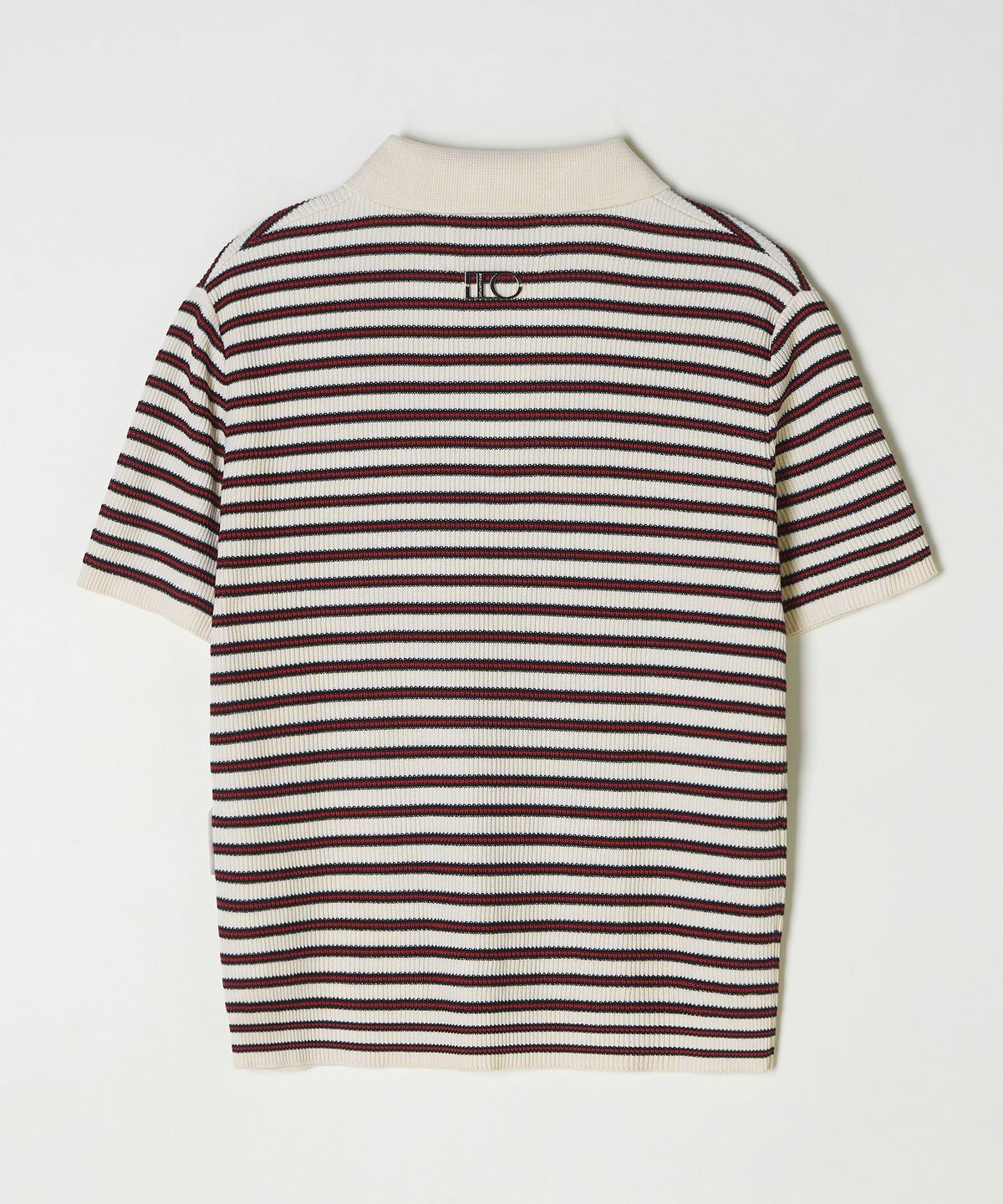 디써티원(DTHIRTYONE) (WOMAN) Multi Stripe Open Collar Sweater (Ivory)