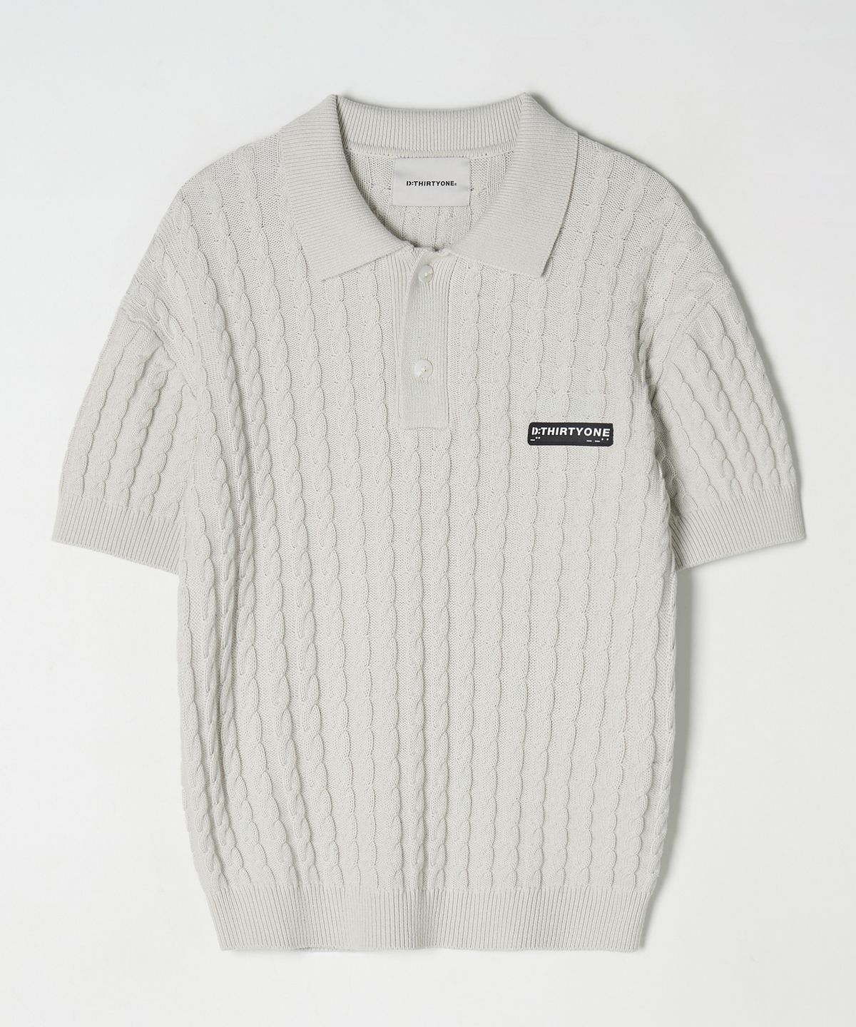 디써티원(DTHIRTYONE) (WOMAN) Hard Twist Cable Sweater (Light Grey)