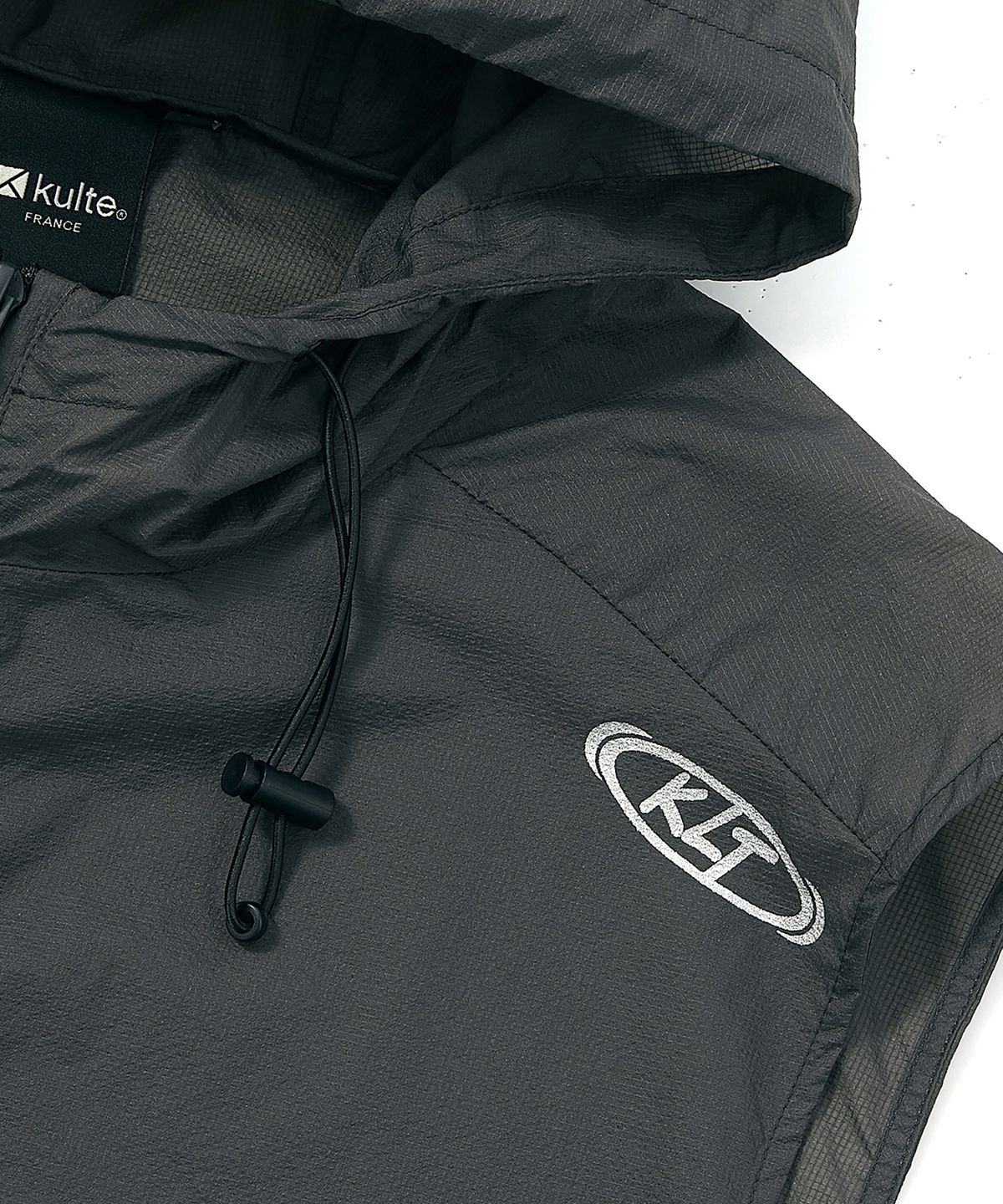 쿨트(KULTE) UTILITY NYLON HOOD VEST GREY