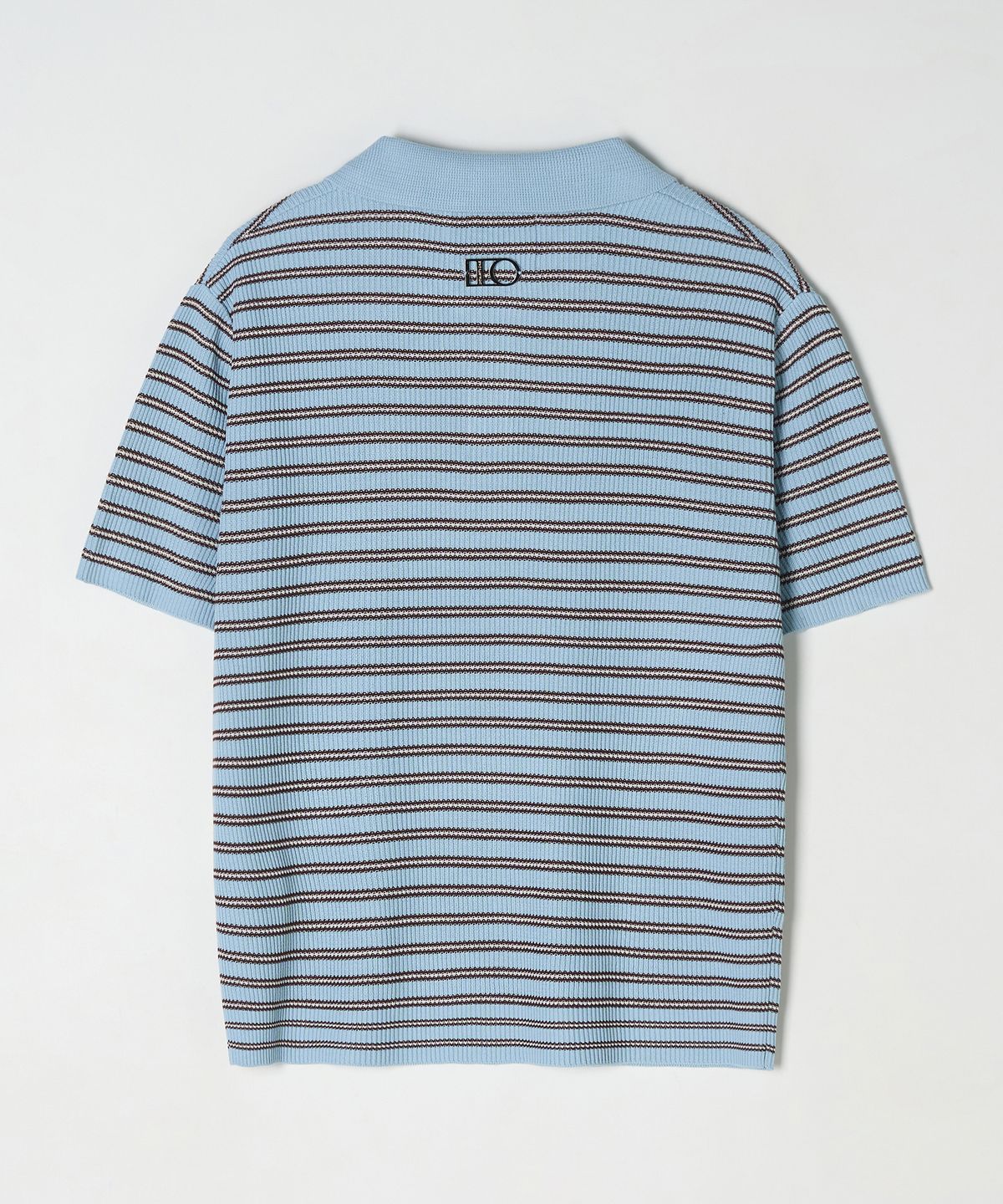 디써티원(DTHIRTYONE) Multi Stripe Open Collar Sweater (Powder Blue)