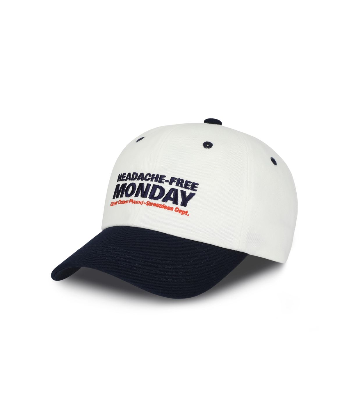 그램 아운스 파운드(GRAM OUNCE POUND) Monday Two Tone 6-Panel Cap_White & Navy