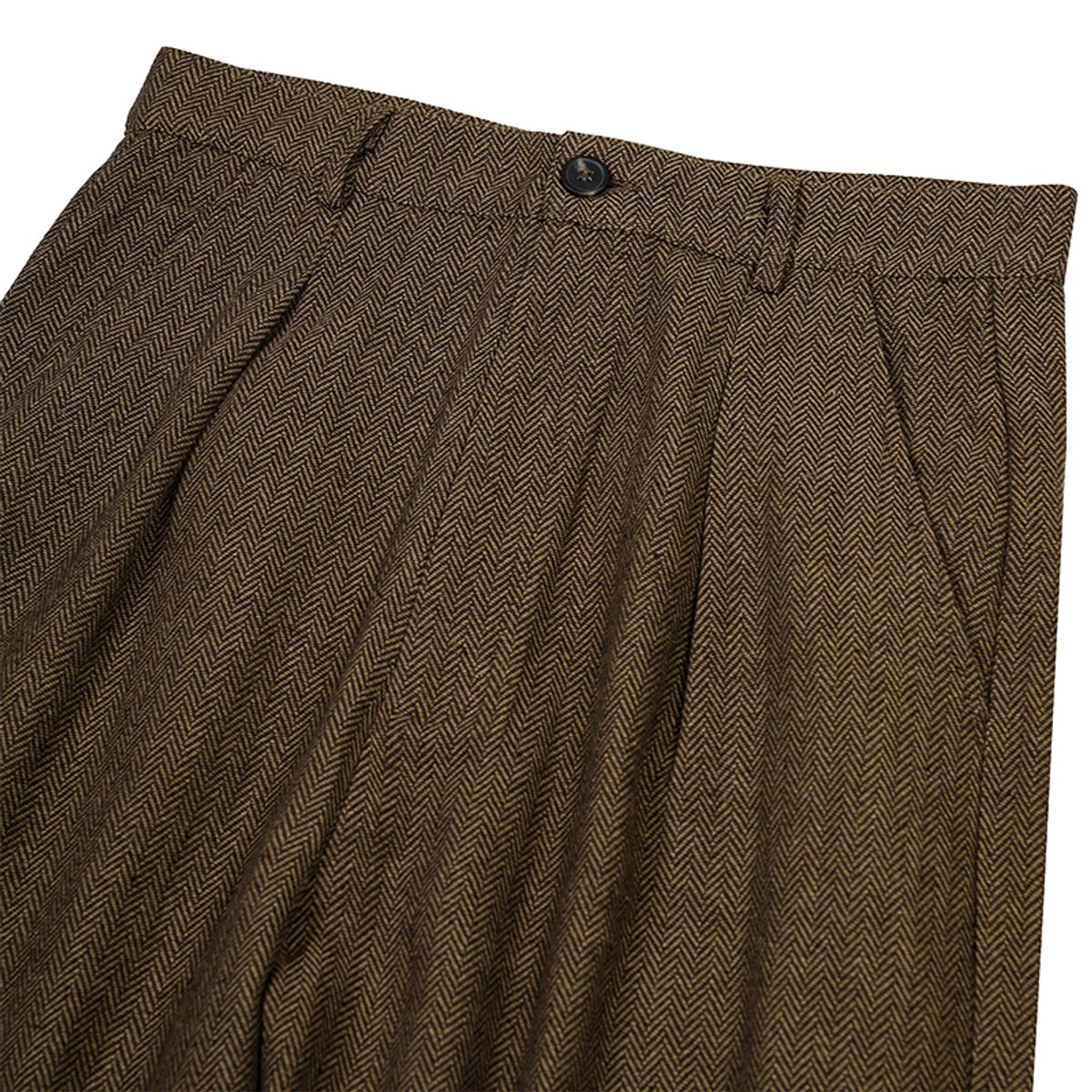 올롤로(OLOLO) Pleated Trouser - Brown