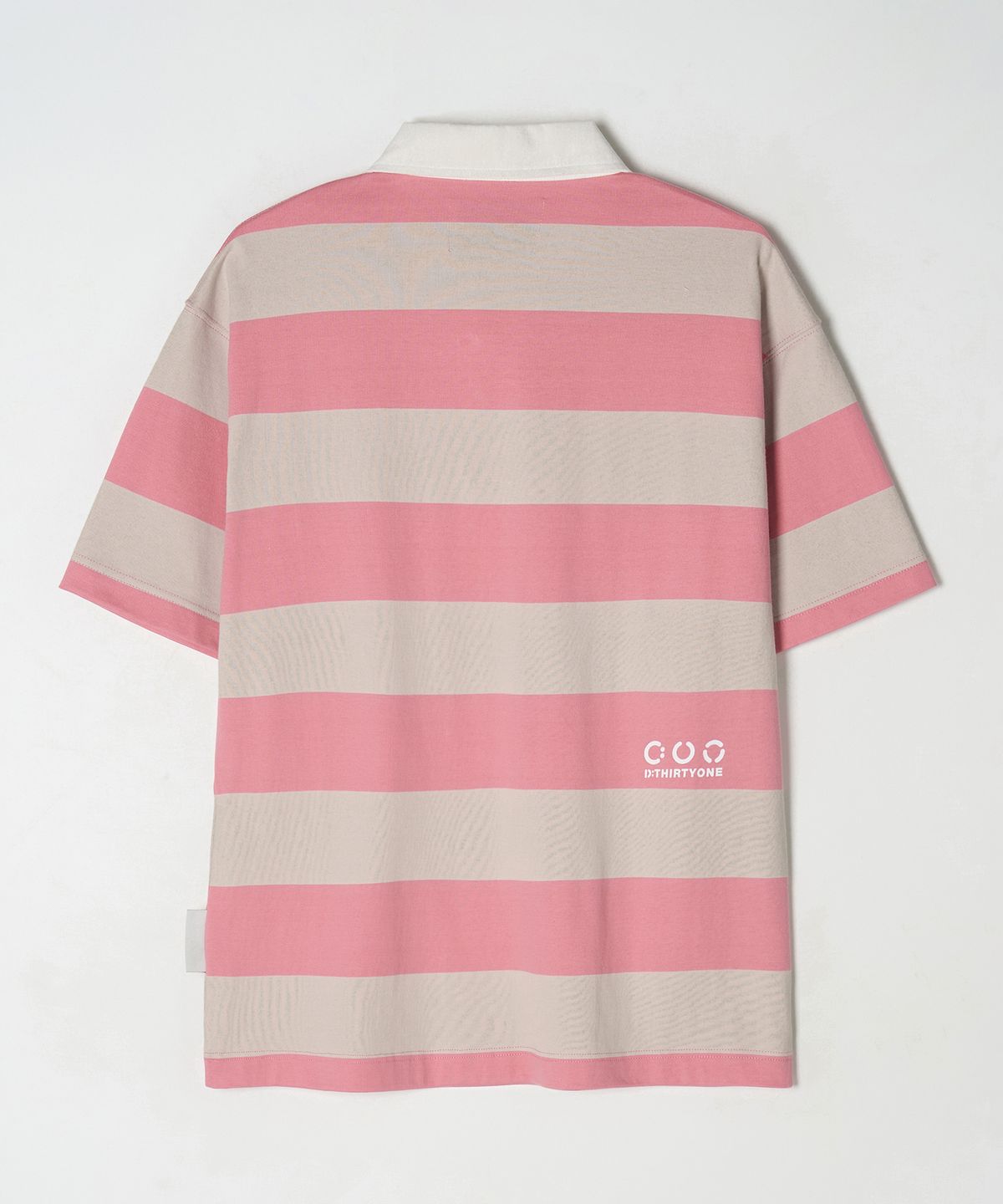 디써티원(DTHIRTYONE) Stripe Rugby Polo T-Shirt (Salmon Pink)