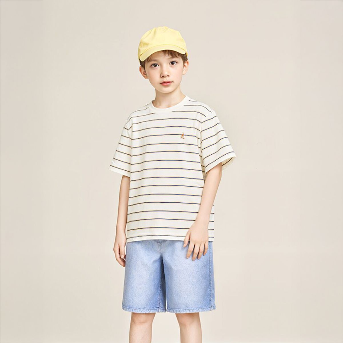 빈폴 키즈(BEANPOLE KIDS) 멀티 스트라이프 반팔 티셔츠  화이트 (BI5342U061)