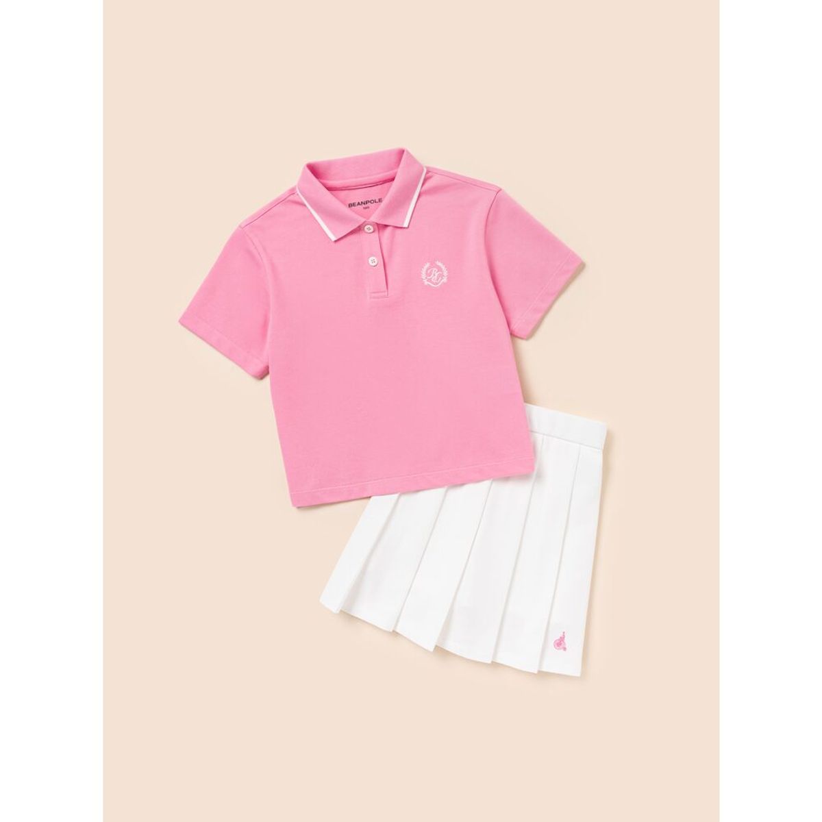 빈폴 키즈(BEANPOLE KIDS) 여아 피케 반팔 상하세트  라이트 핑크 (BI5342G10Y)