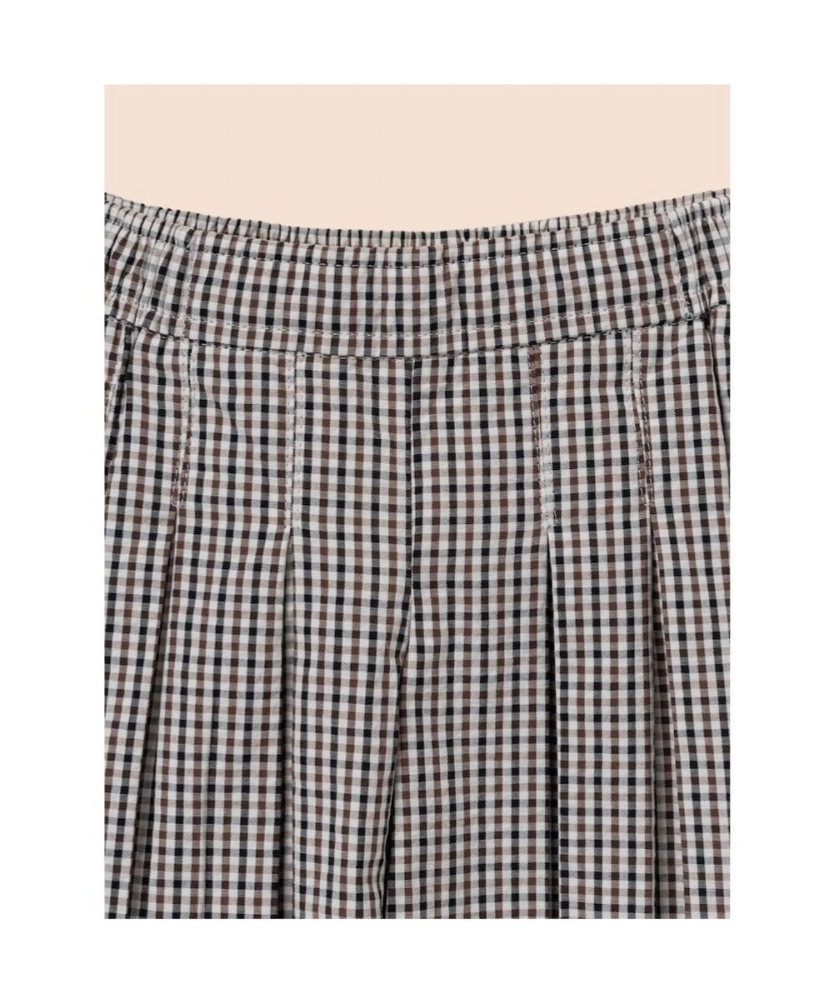 빈폴 키즈(BEANPOLE KIDS) 시어서커 스몰 체크 치마바지  브라운 (BI5327G01D)