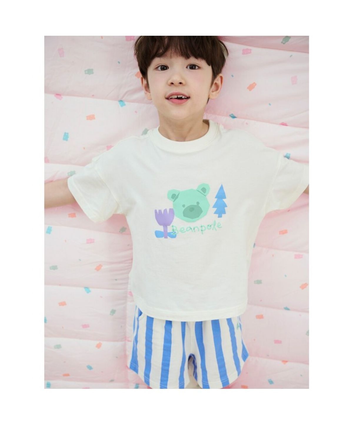 빈폴 키즈(BEANPOLE KIDS) 곰돌이 폴키 여름 잠옷 상하세트  스카이 블루 (BI5342U01Q) (BI5342U01Q)