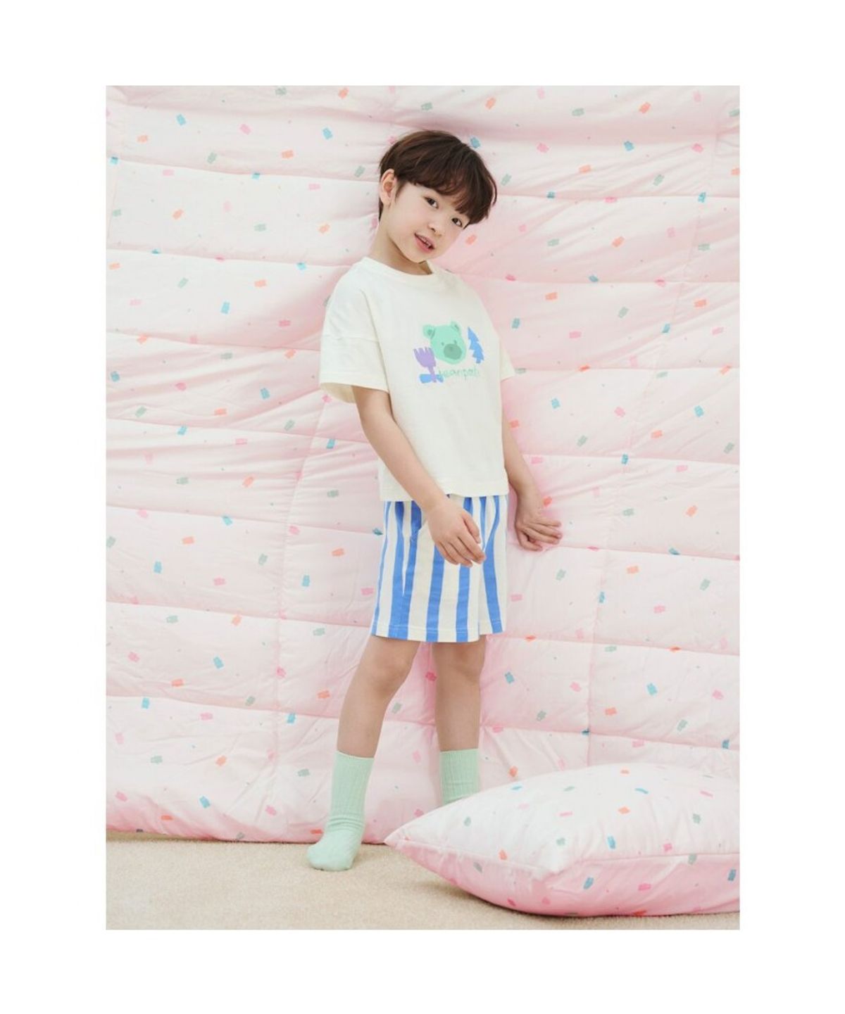 빈폴 키즈(BEANPOLE KIDS) 곰돌이 폴키 여름 잠옷 상하세트  스카이 블루 (BI5342U01Q) (BI5342U01Q)