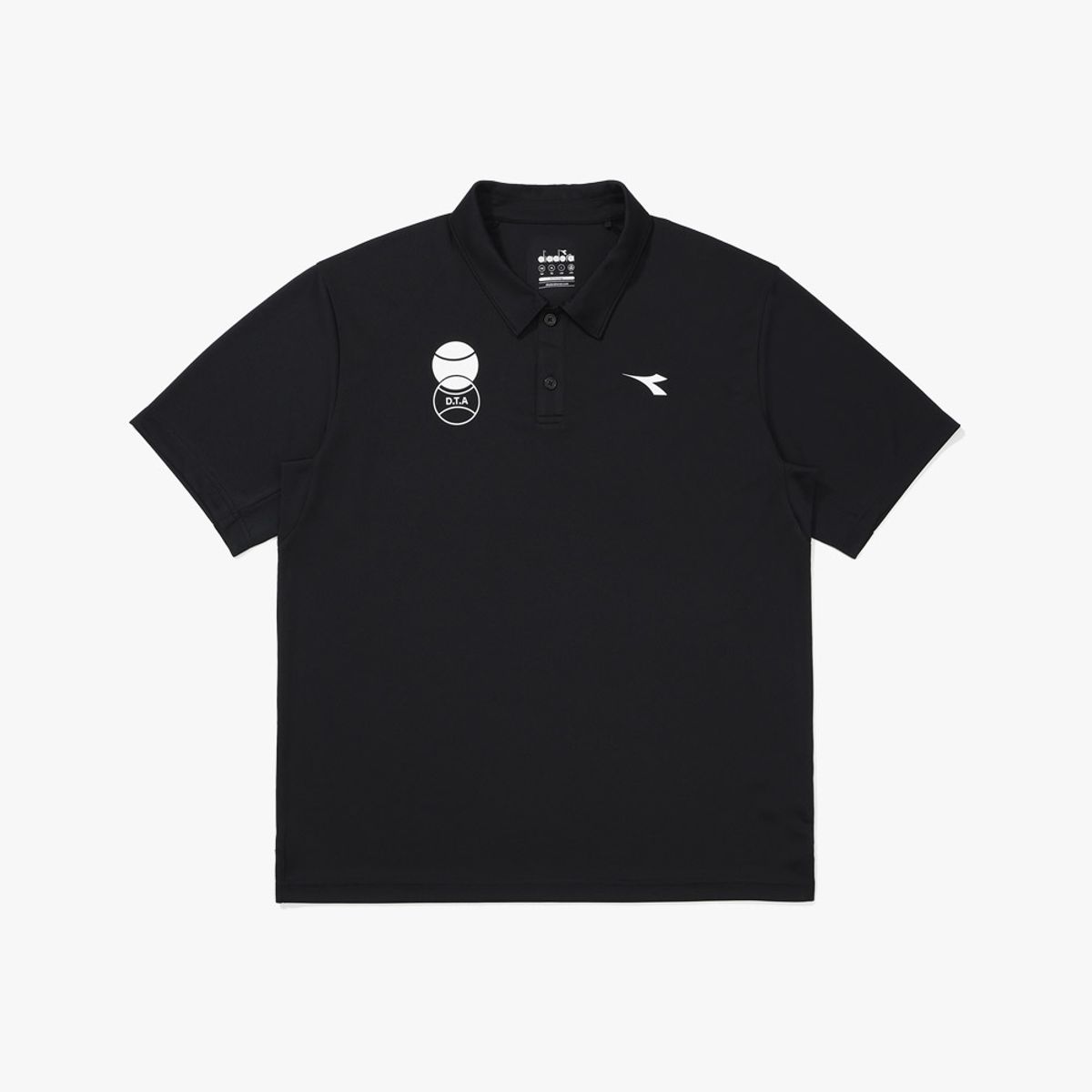 디아도라(diadora) 테크니컬 윙 테니스 카라 반팔 티셔츠 BLACK