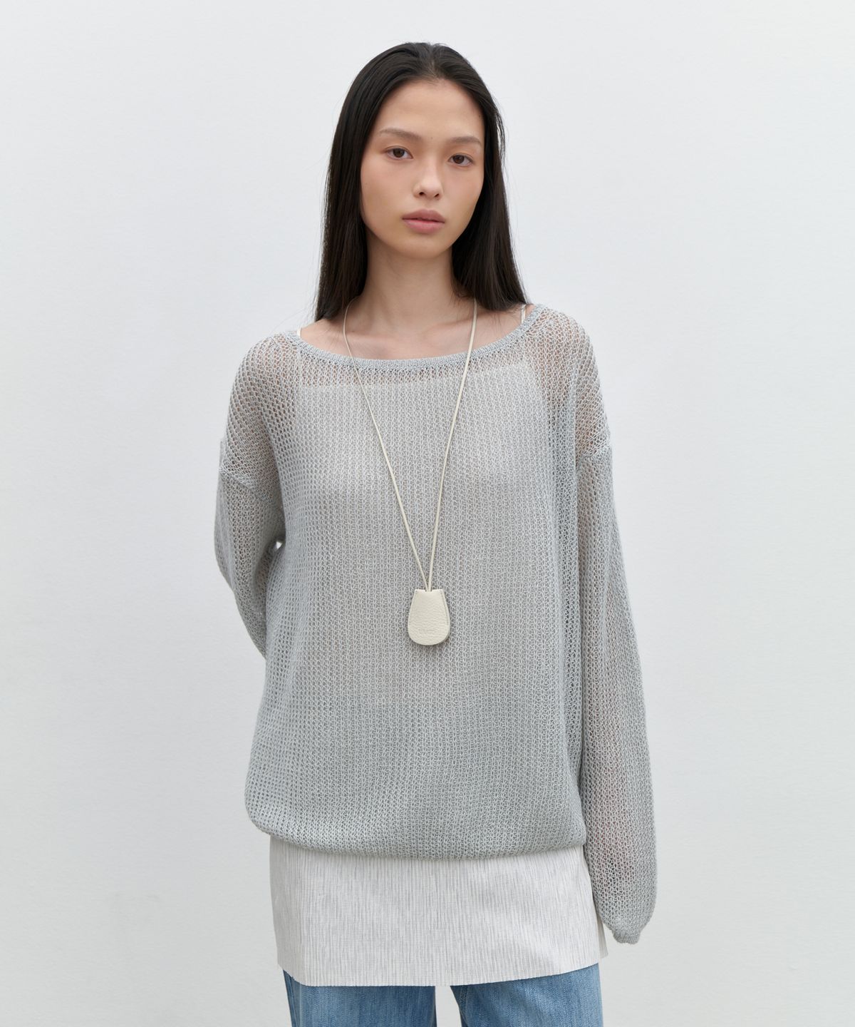 유라고(URAGO) Paper boatneck loose knit