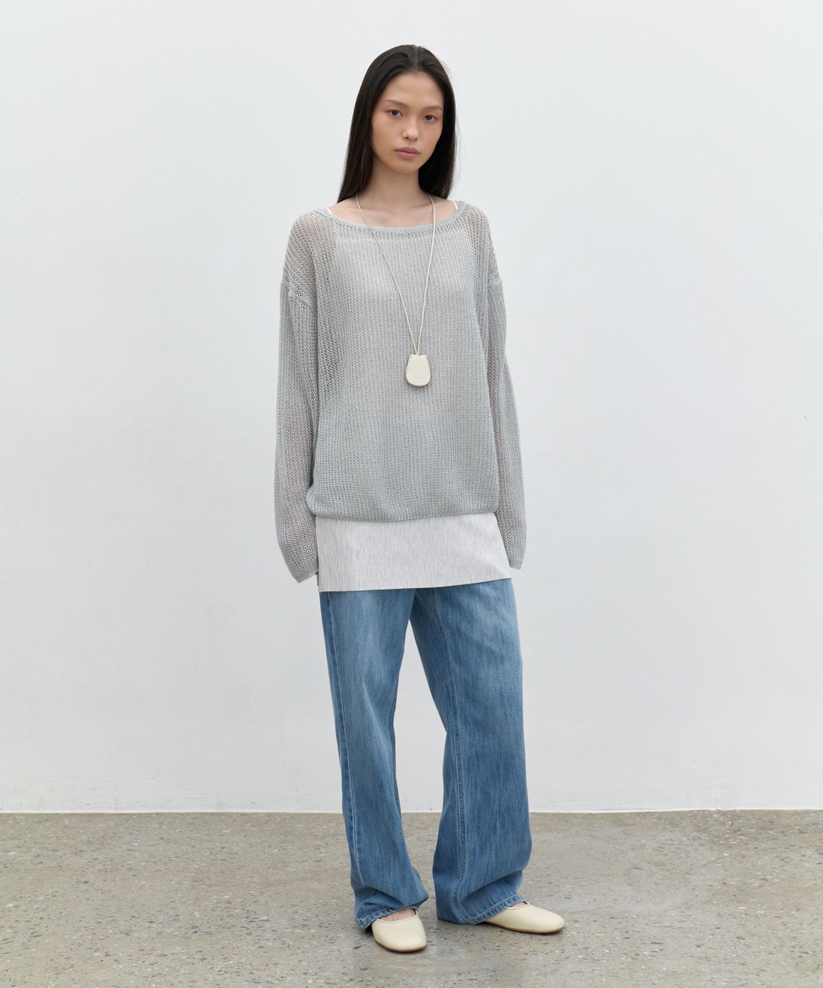 유라고(URAGO) Paper boatneck loose knit