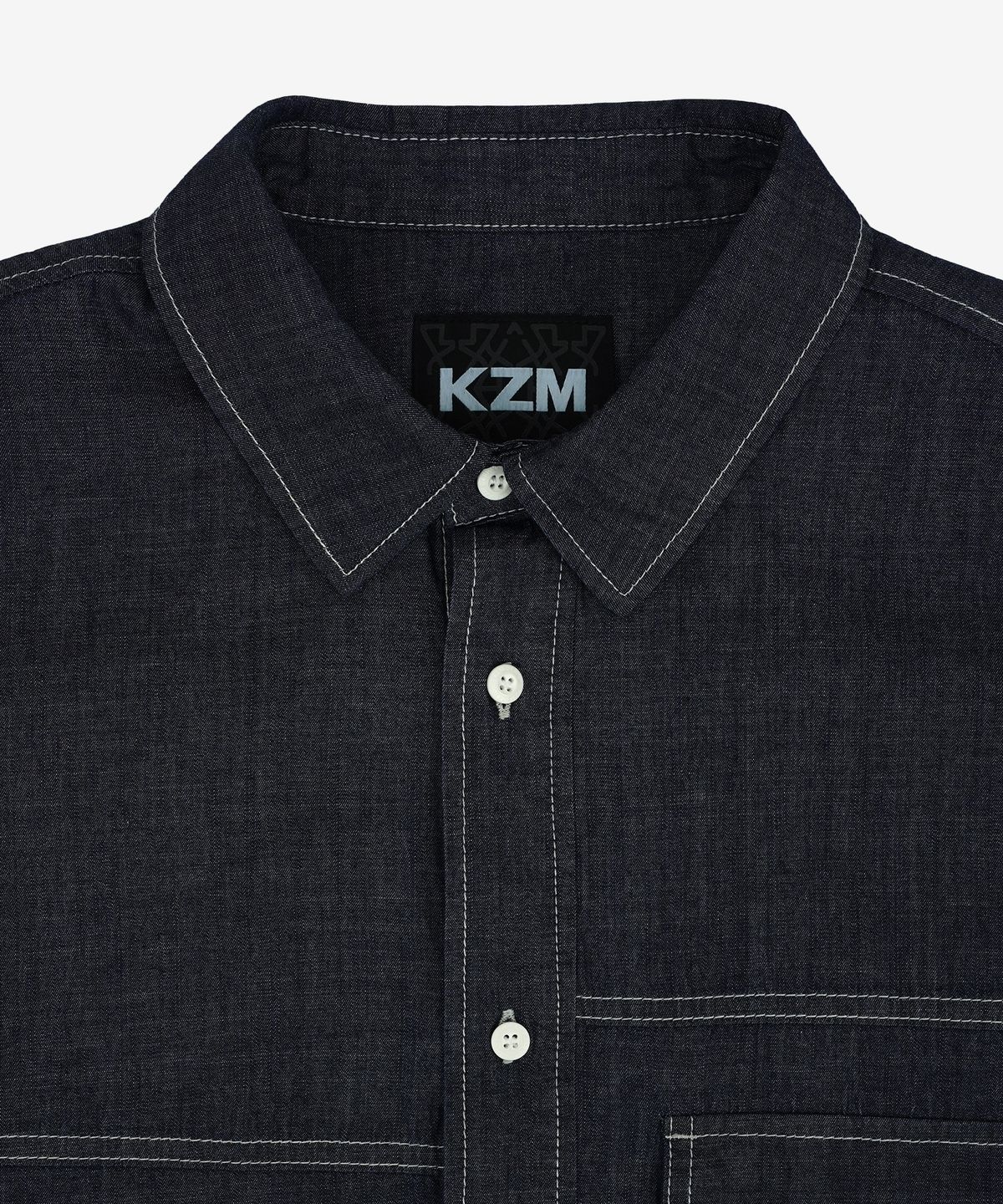 케이지엠(KZM) 오버핏 데님 반팔 셔츠
