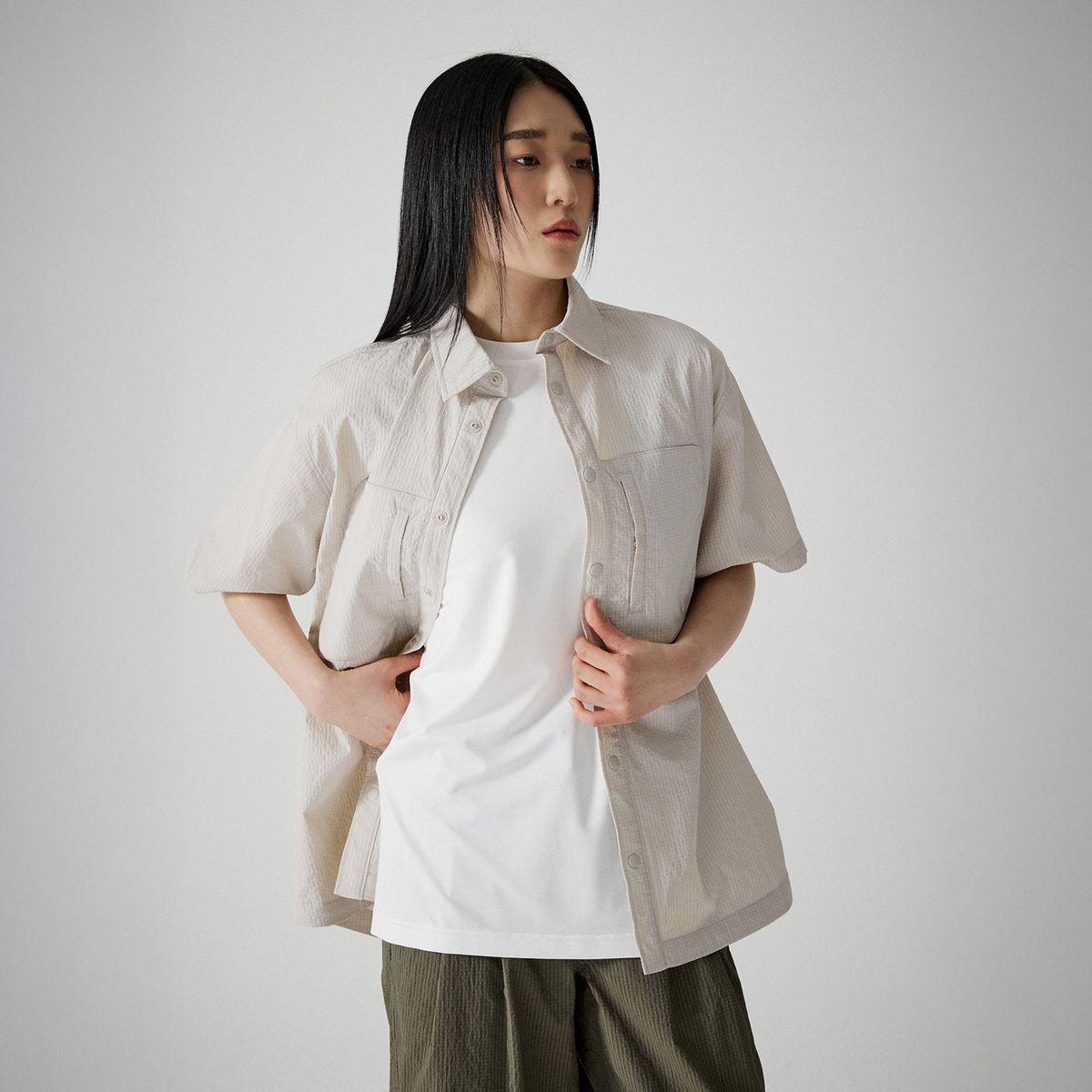 제로그램(ZEROGRAM) 니블혼 시어서커 반팔 셔켓