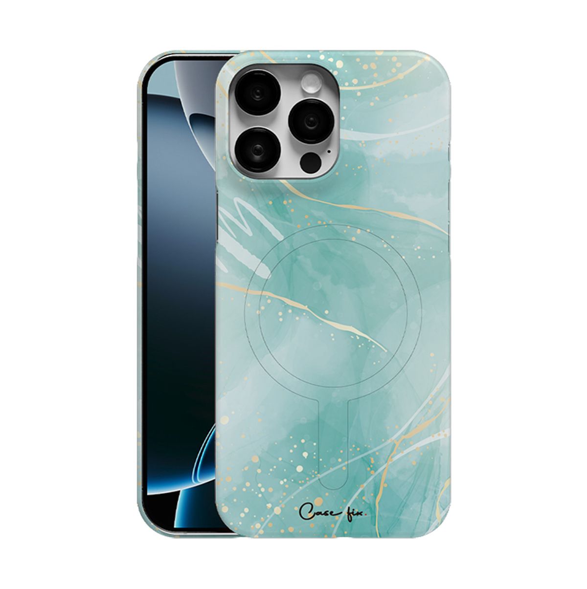 케이스픽스(CASEFIX) (자력2배) 마블대리석 맥세이프 3D슬림하드케이스 아이폰/갤럭시