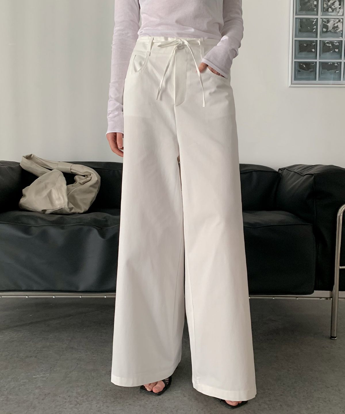 바스카라(VASCARA) String Wide Cotton Pants (3colors)
