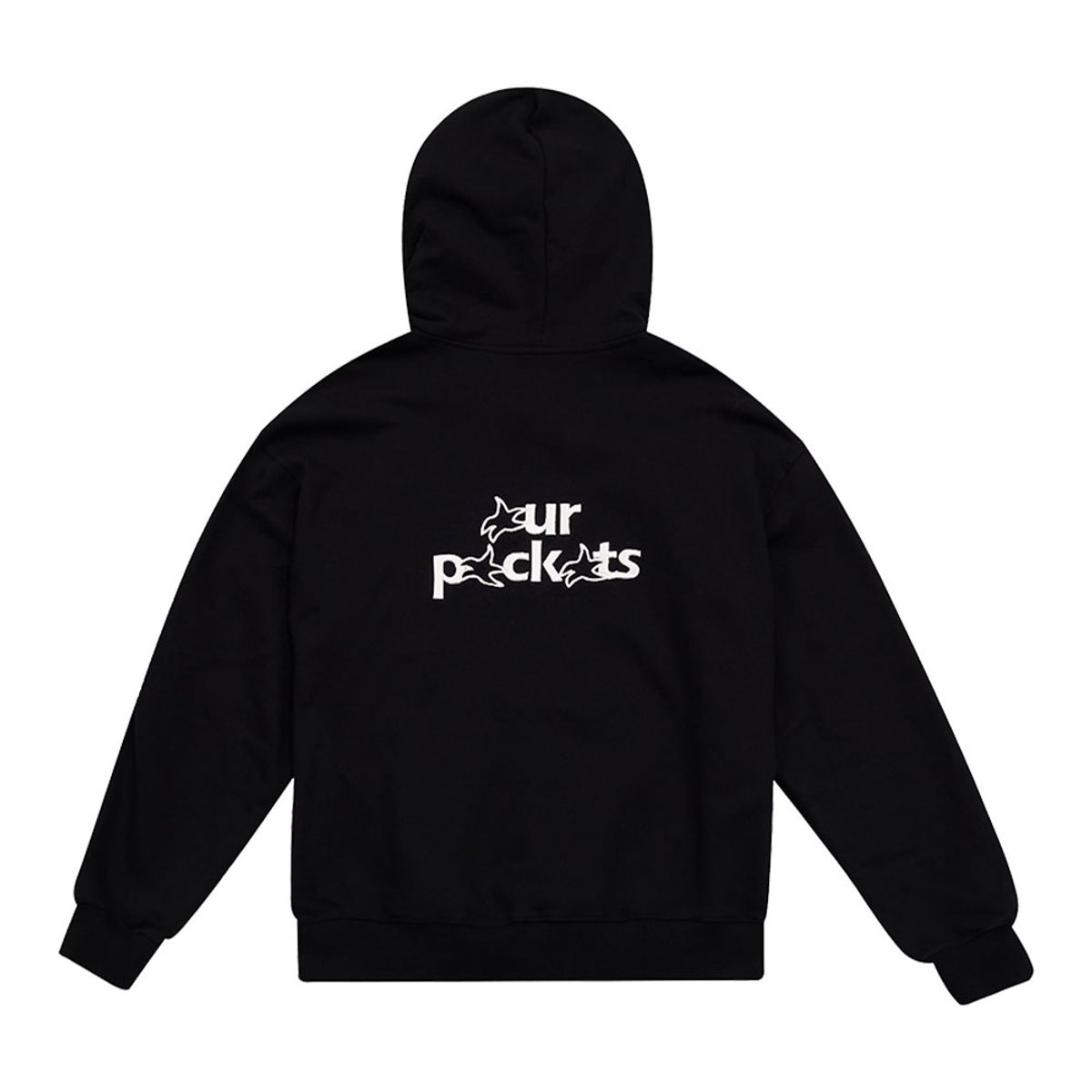 아워포켓츠(OURPOCKETS) 아워포켓츠 시그니처 로고 스웻 후디(블랙)