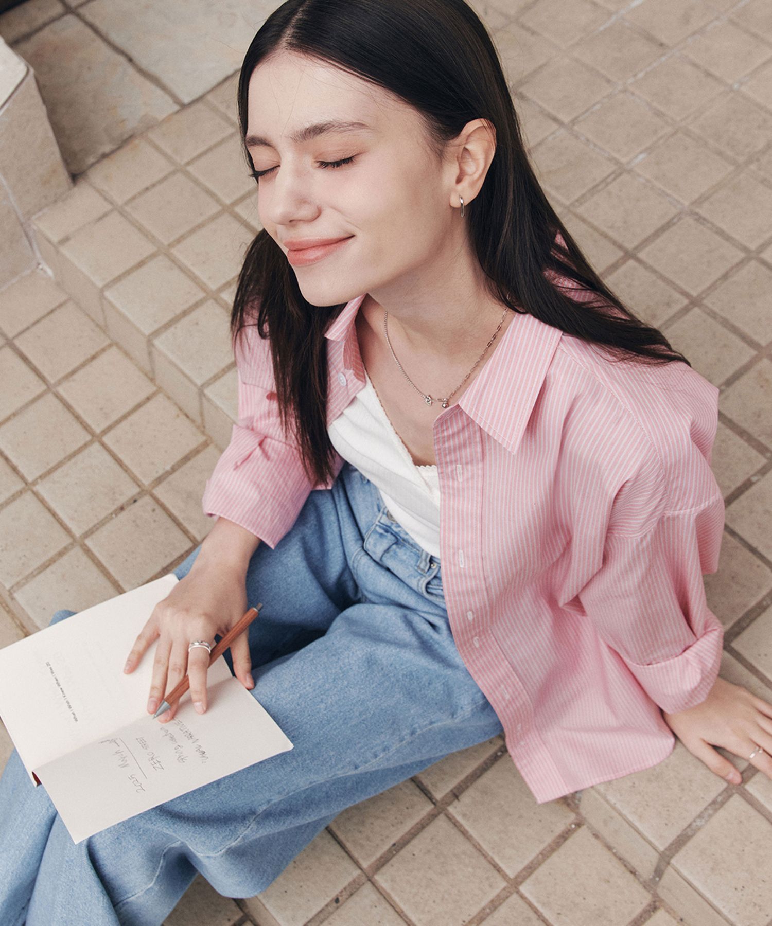MUSINSA | ZERO STREET Candy Stripe Shirt / Pink