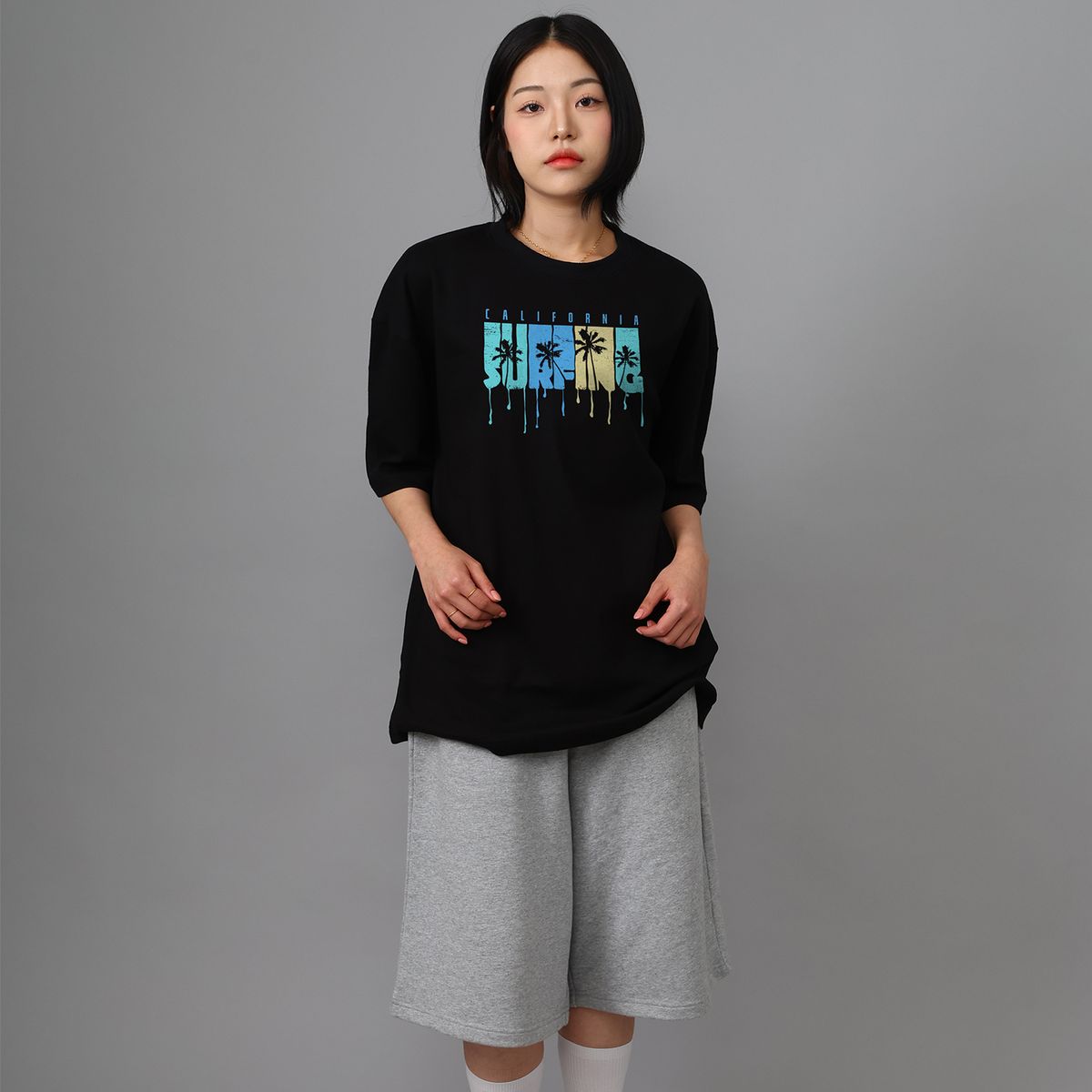 스타일릭스(STYLIX) 서핑 순면 오버핏 반팔 티셔츠 4COLOR