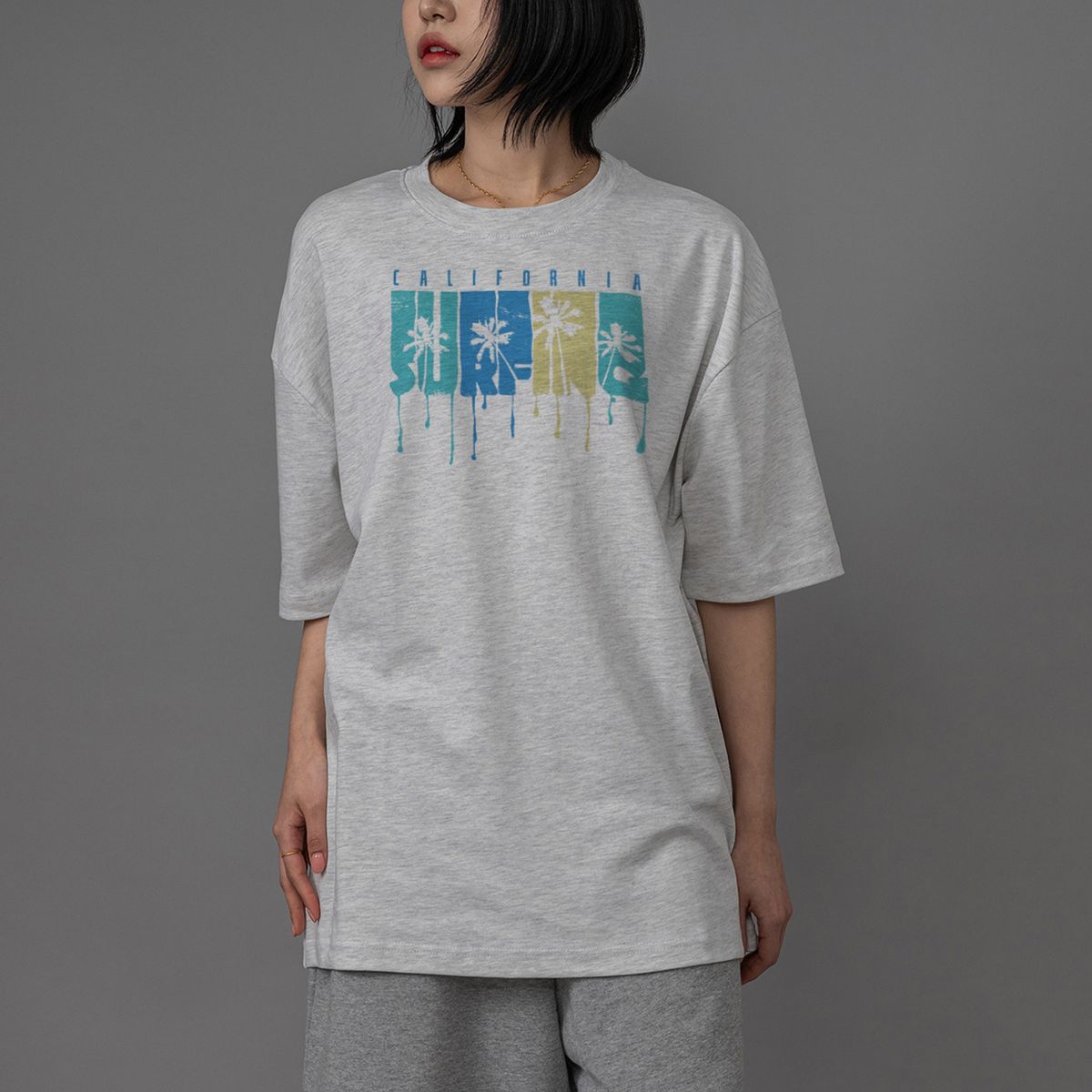 스타일릭스(STYLIX) 서핑 순면 오버핏 반팔 티셔츠 4COLOR