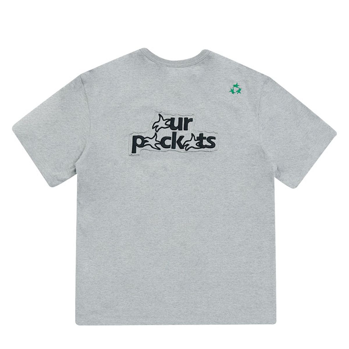 아워포켓츠(OURPOCKETS) 아워포켓츠 시그니처 로고 티셔츠(그레이)