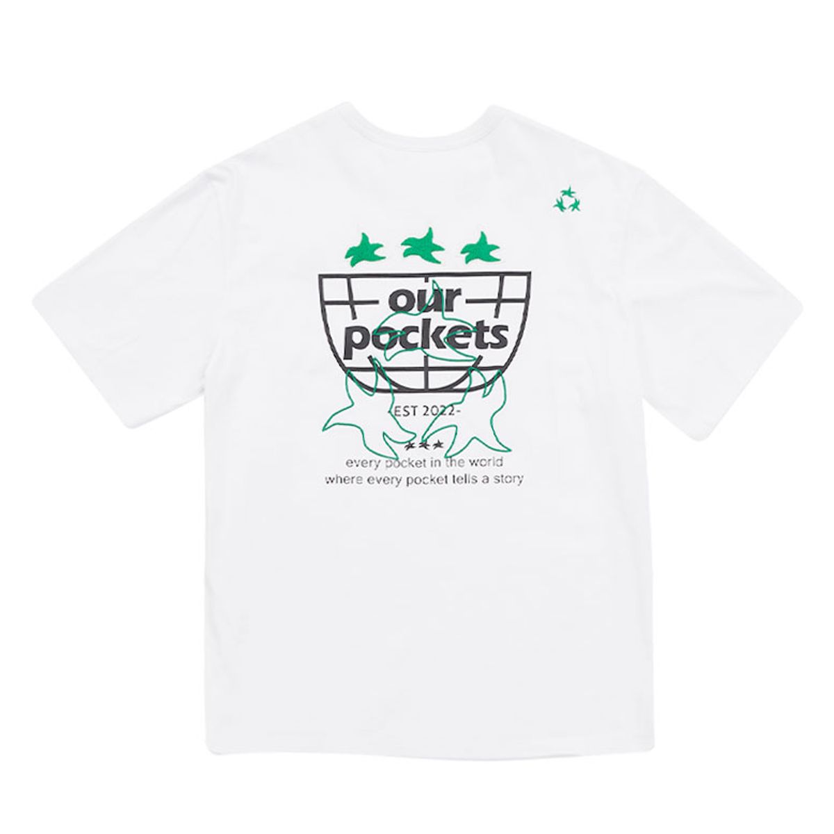 아워포켓츠(OURPOCKETS) 아워포켓츠 빅 지구별 티셔츠(화이트)